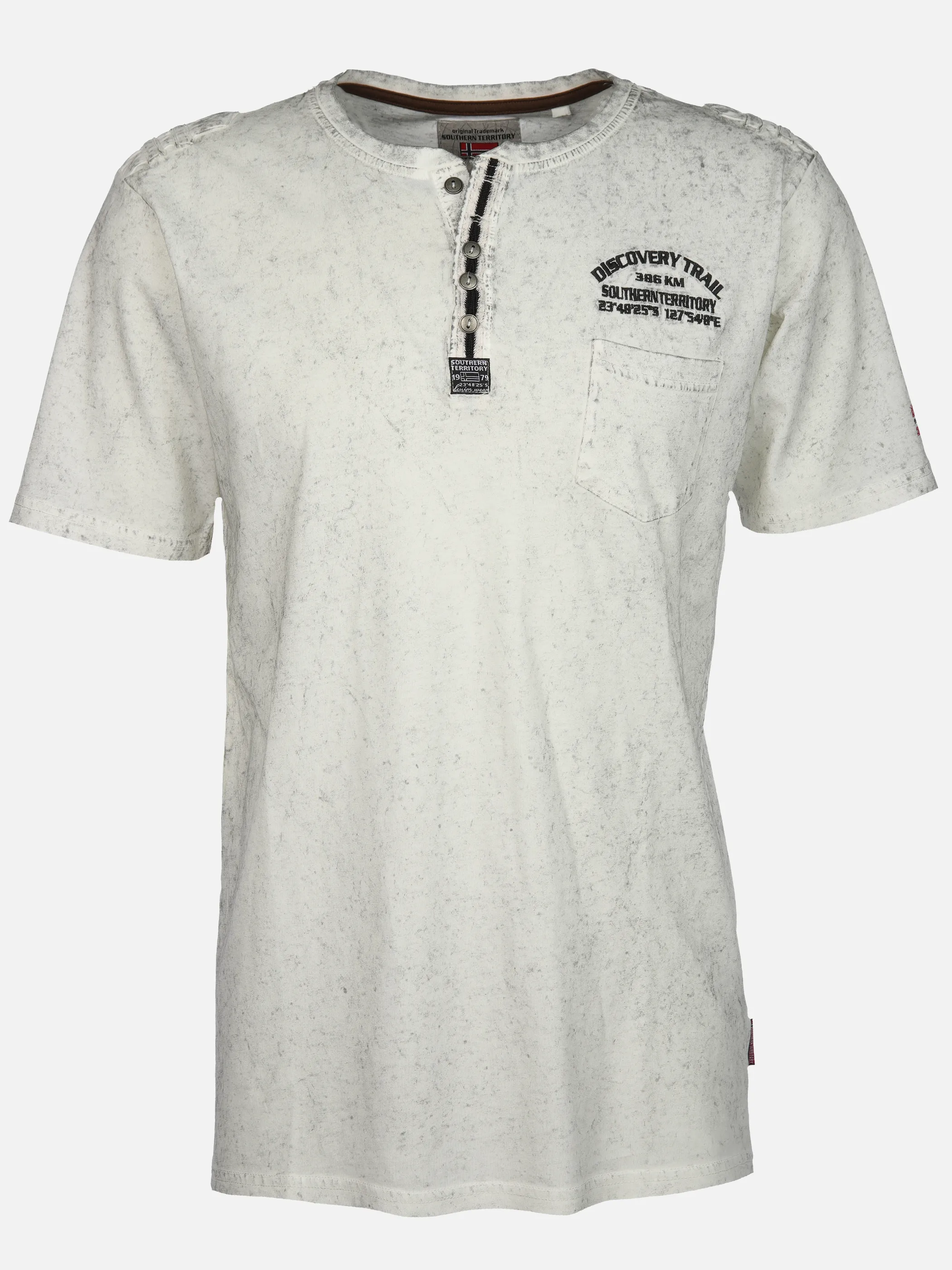 Southern Territory He. Henleyshirt 1/2 Arm washer Weiß 905108 OFF WHITE 1