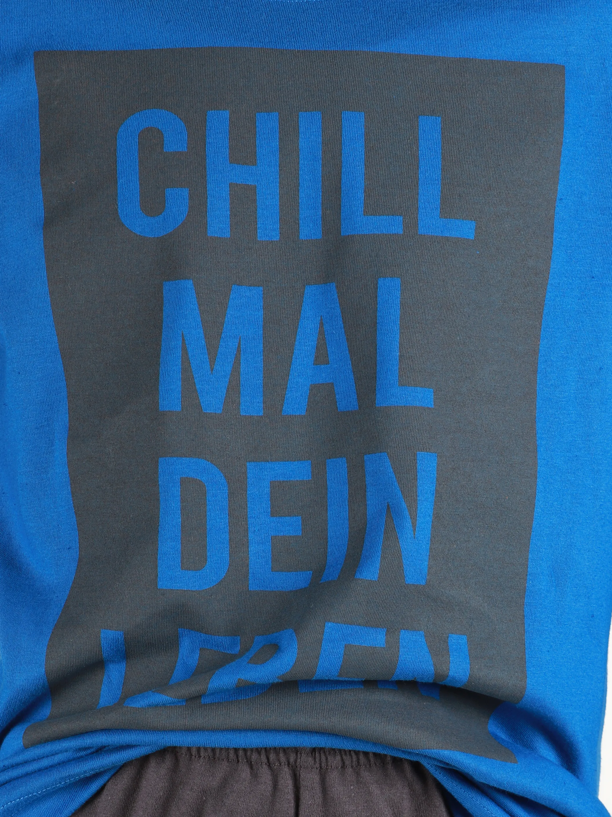 Stop + Go JJ Schlafanzug lang mit Spruch Blau 908544 BLAU 3 Stop + Go JJ Schlafanzug lang mit Spruch Blau 908544 BLAU 3