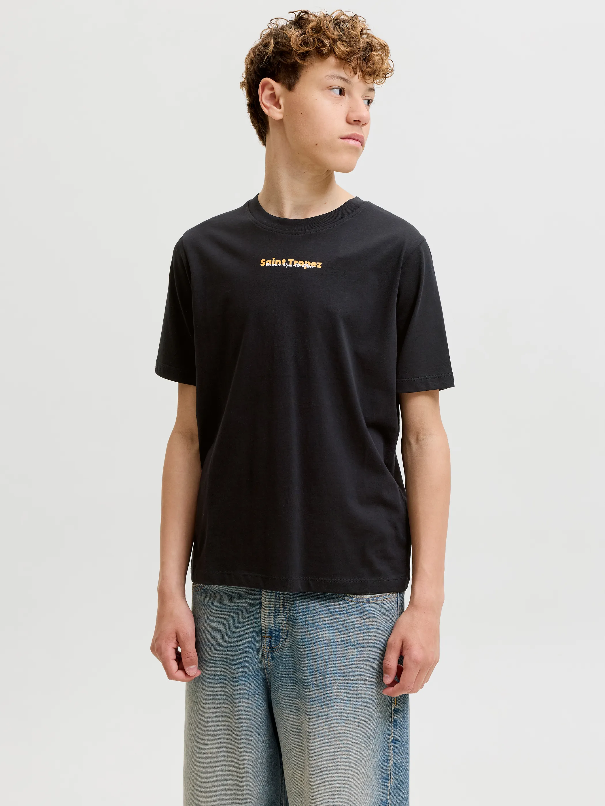 Jack&Jones Junior 12289937 JJCITY PHOTOPRINT TEE SS CREW NECK Schwarz 920175 178012 1