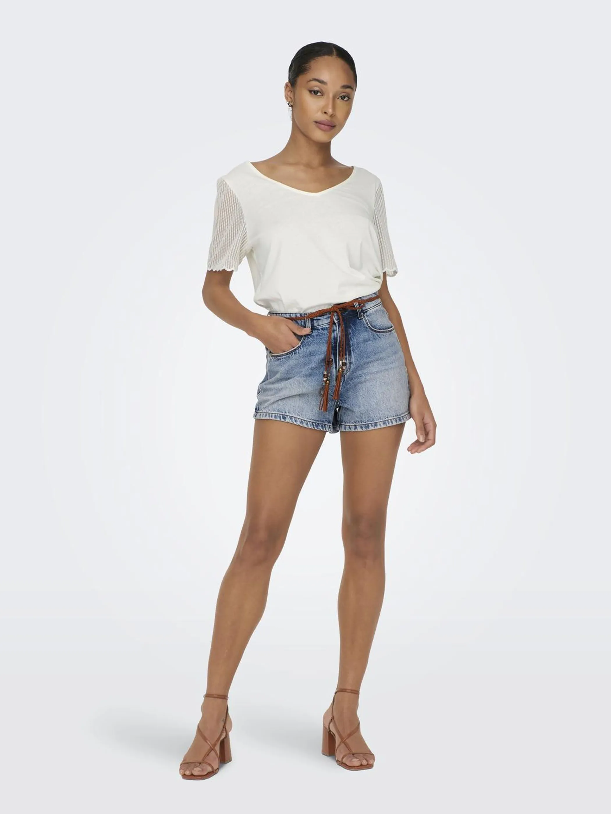 Only 15221469 ONLKELLY HW SHORTS DN Blau 926785 177934 1