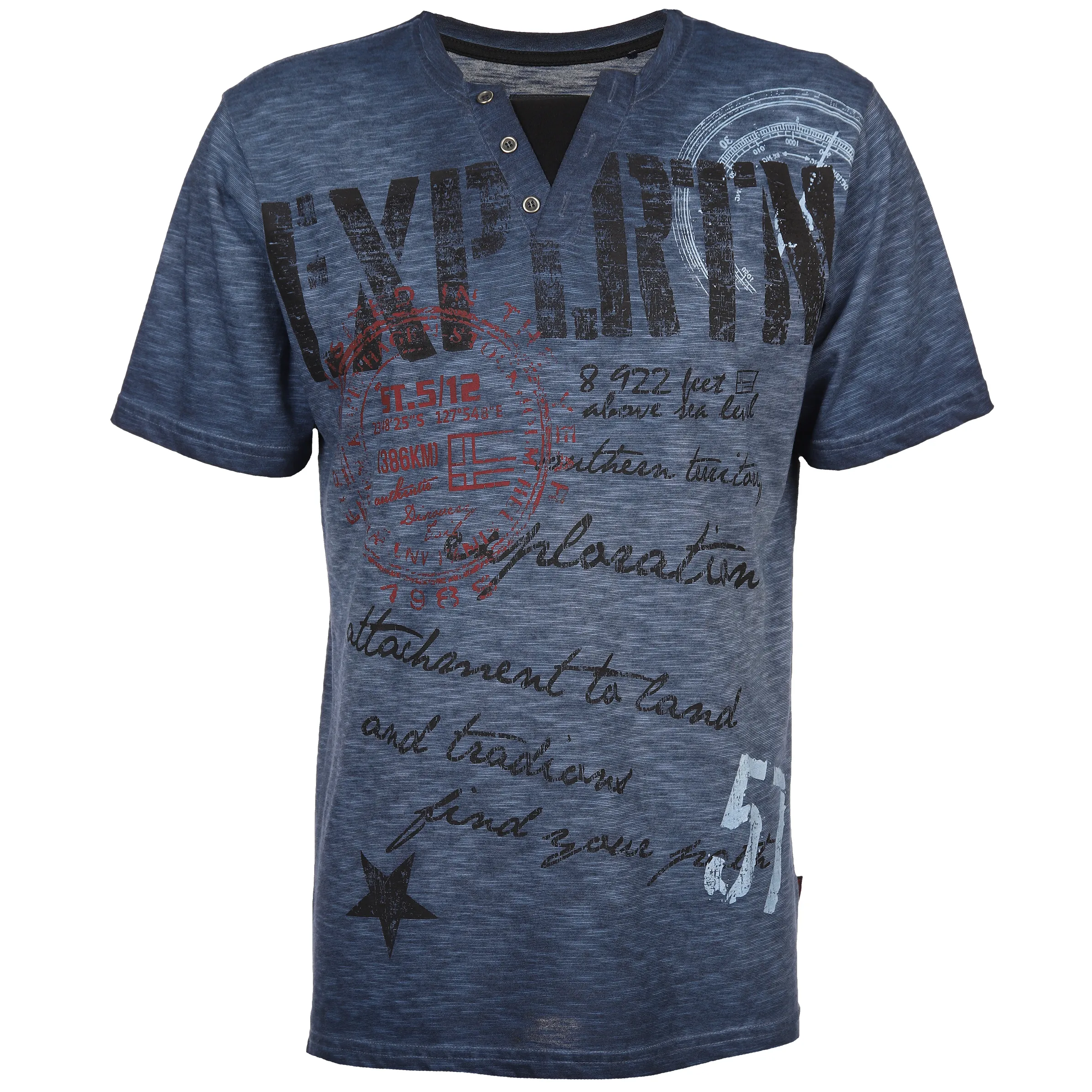Southern Territory He. Henleyshirt 1/2 Arm grindle 2in1 Blau 885858 NAVY 1