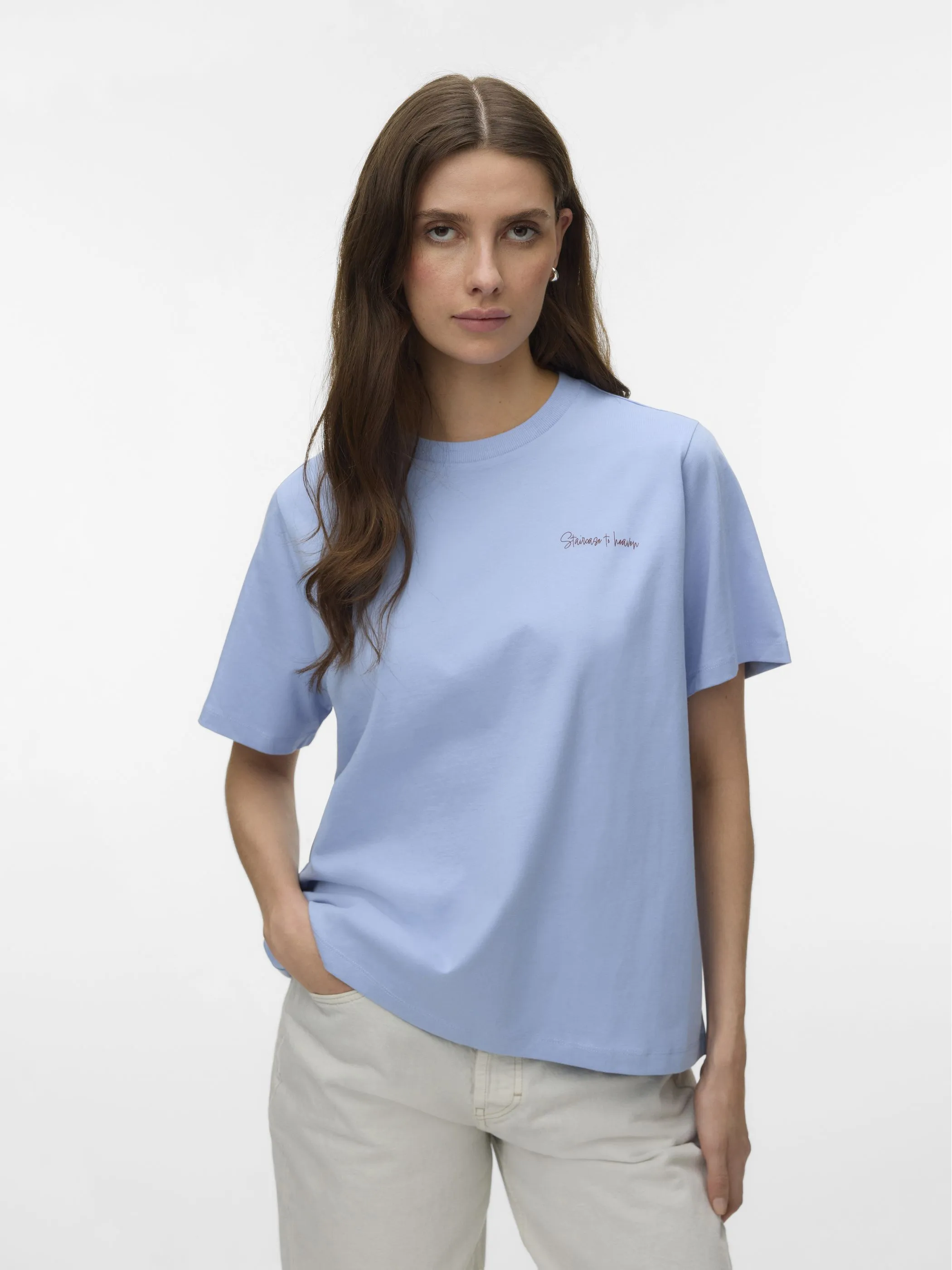 Vero Moda 10338502 VMYVONNE CATY SS TOP Blau 922152 249737001 1