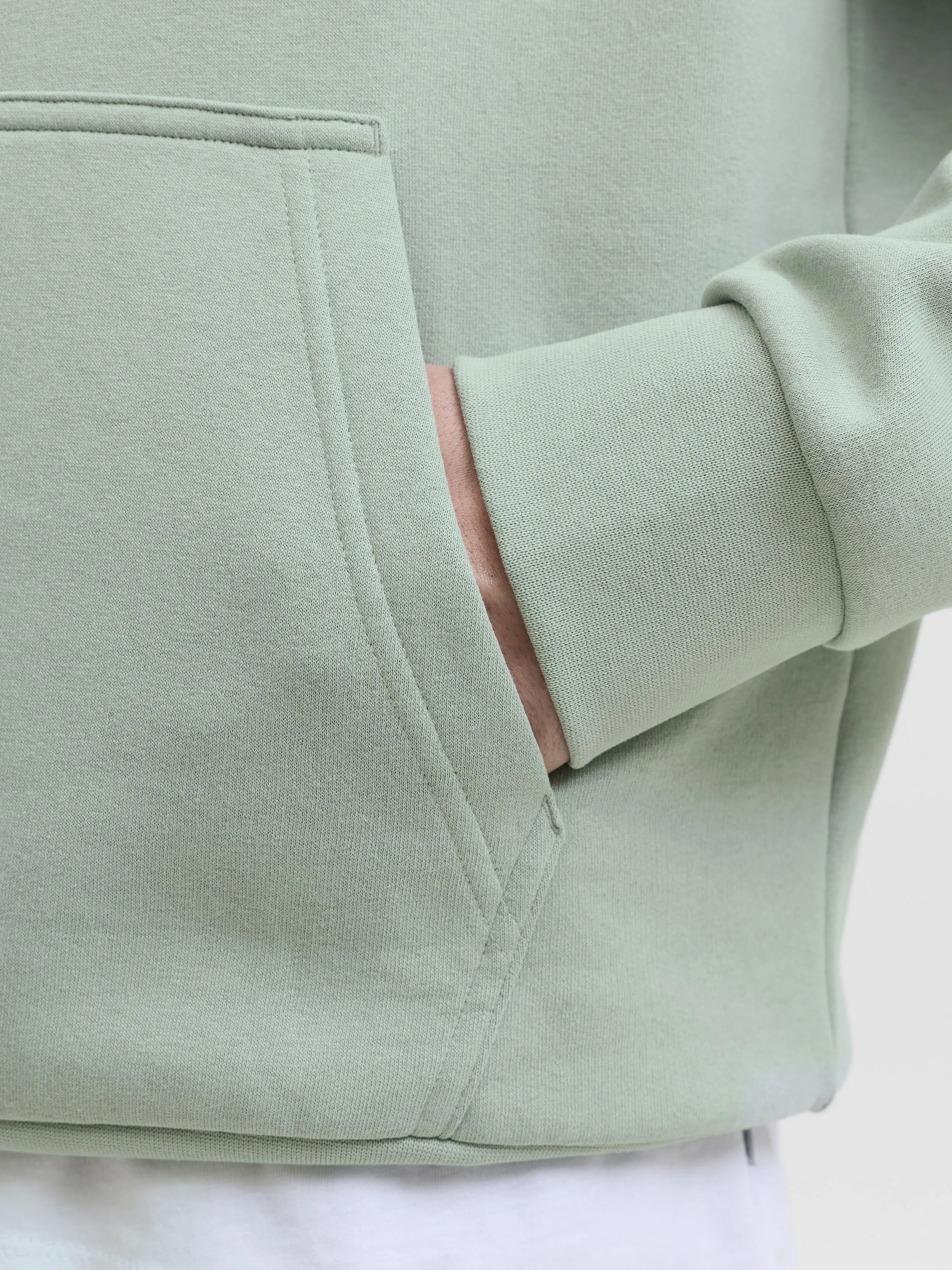 Jack Jones 12278614 JJHAYATO SWEAT HOOD BTS LN Grün 925888 176366