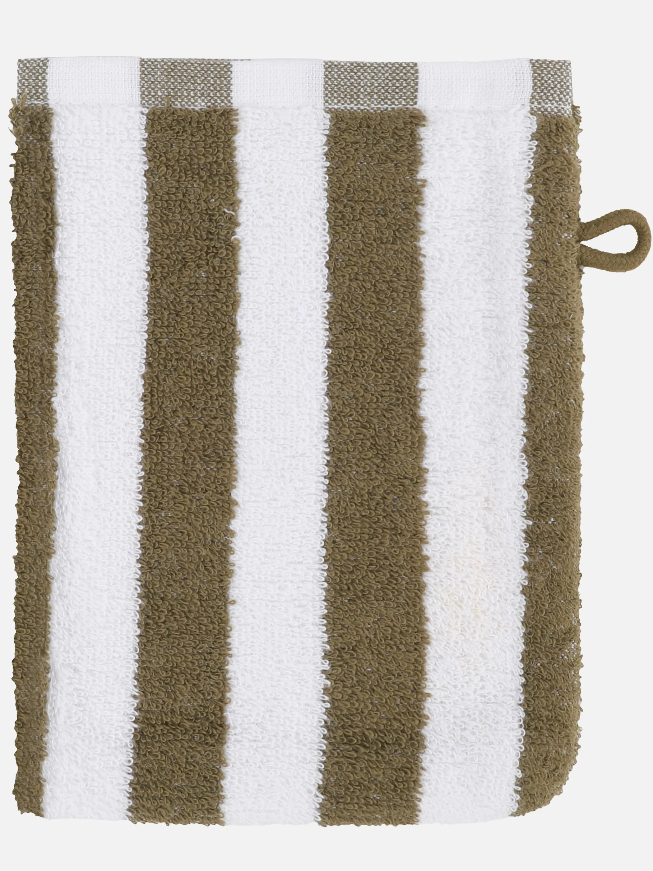 Dream House Waschhandschuh gestreift 16x21 Grün 919675 MOSS 2