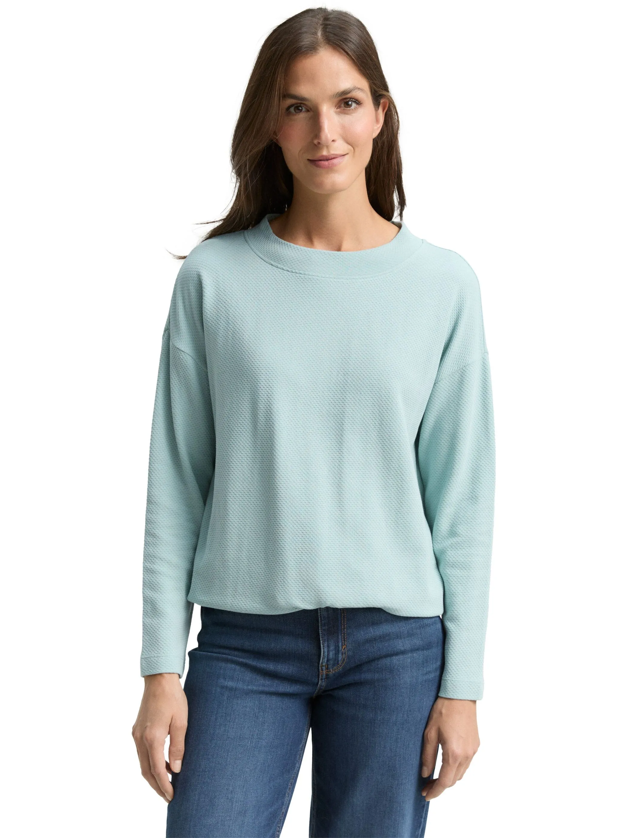 Tom Tailor 1049036 Sweatshirt basket rib Grün 918874 27450 5