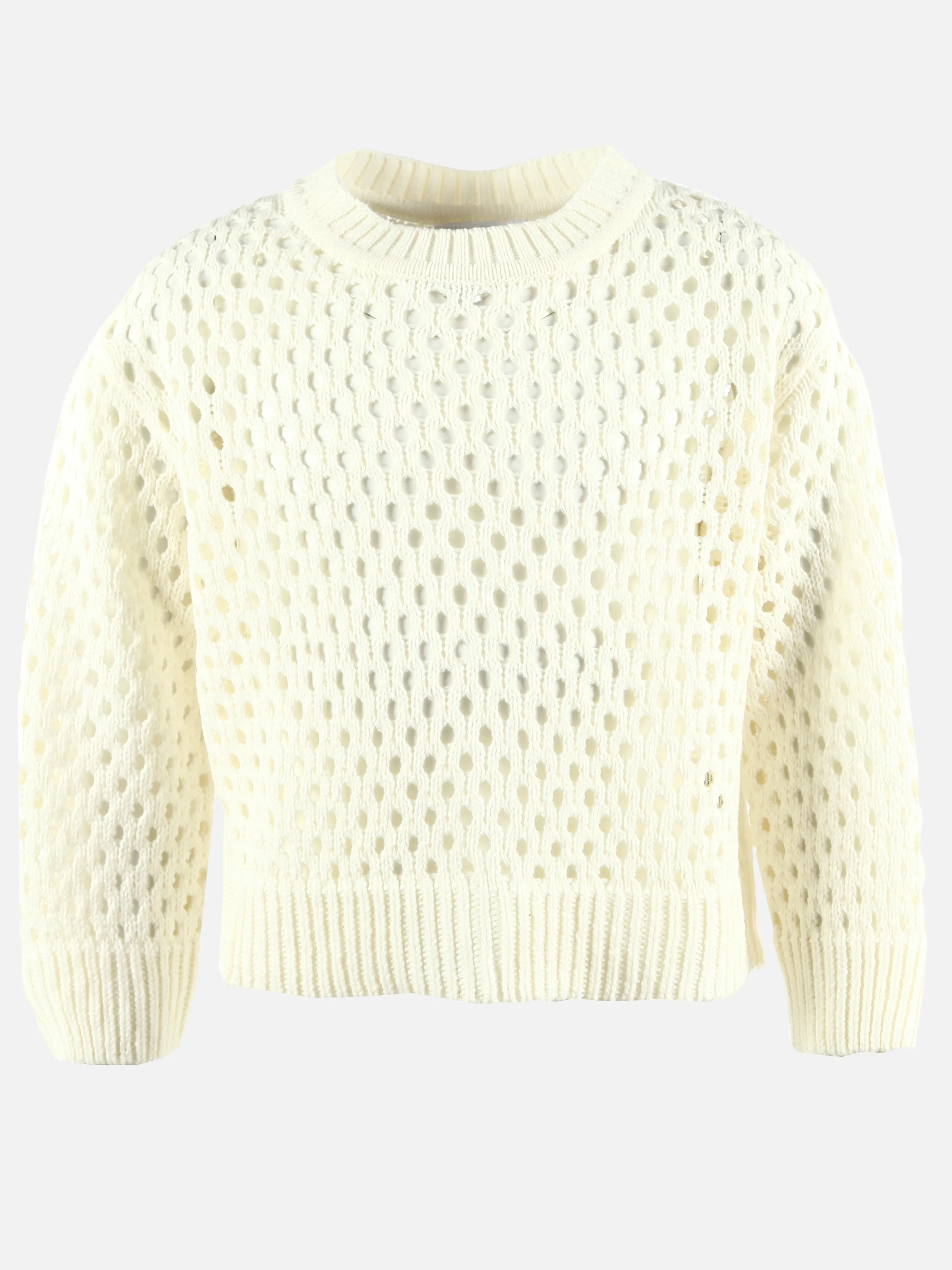 Stop + Go JM Strickpullover mit Lochmuster in Weiß Weiß 905776 WEI 1
