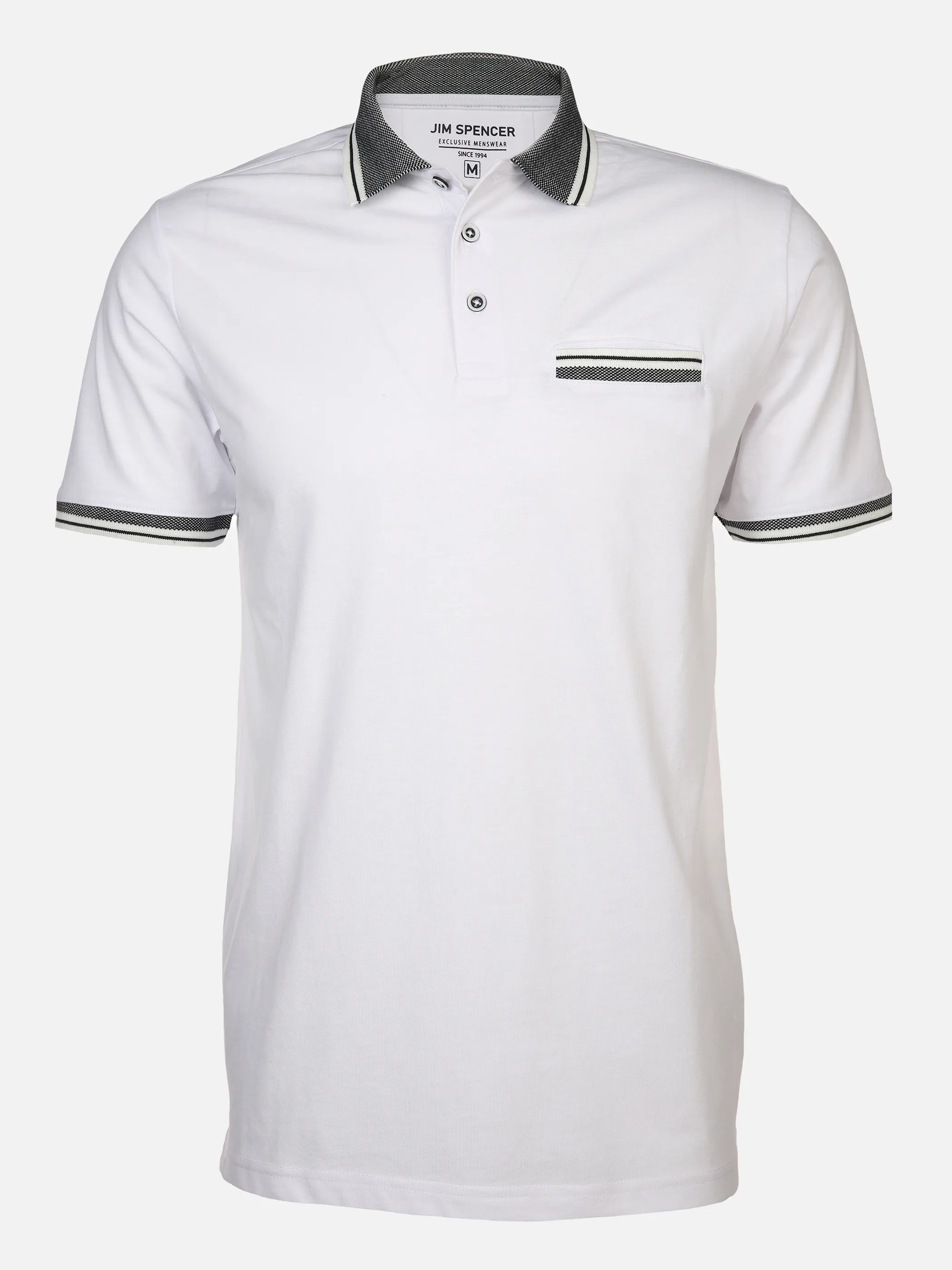 Jim Spencer He. Poloshirt 1/2 Arm spacedyed Weiß 876006 WEIß 1