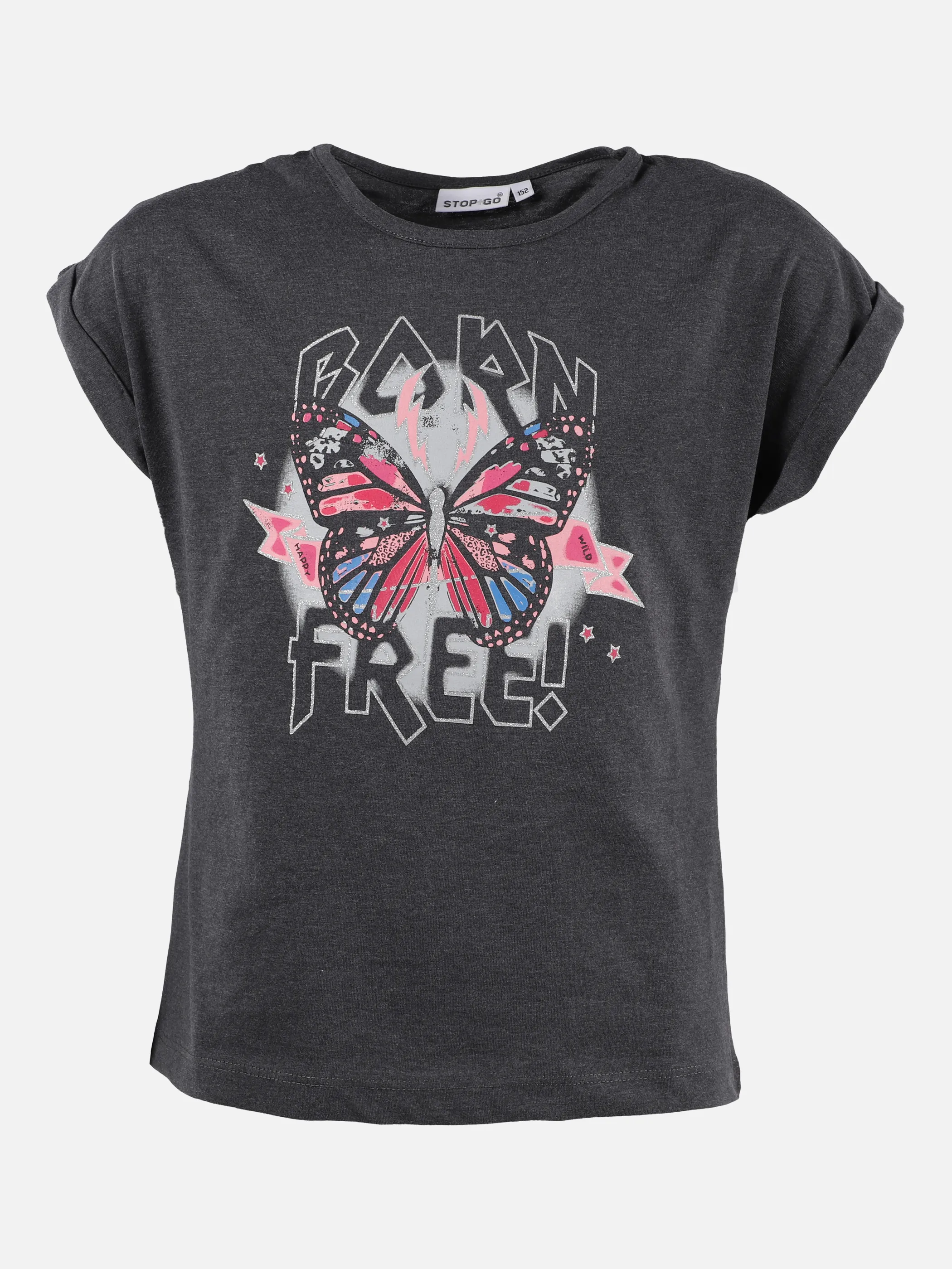 Stop + Go JM TShirt im Rock Style mit Druck Schwarz 875569 SCHWARZ 1