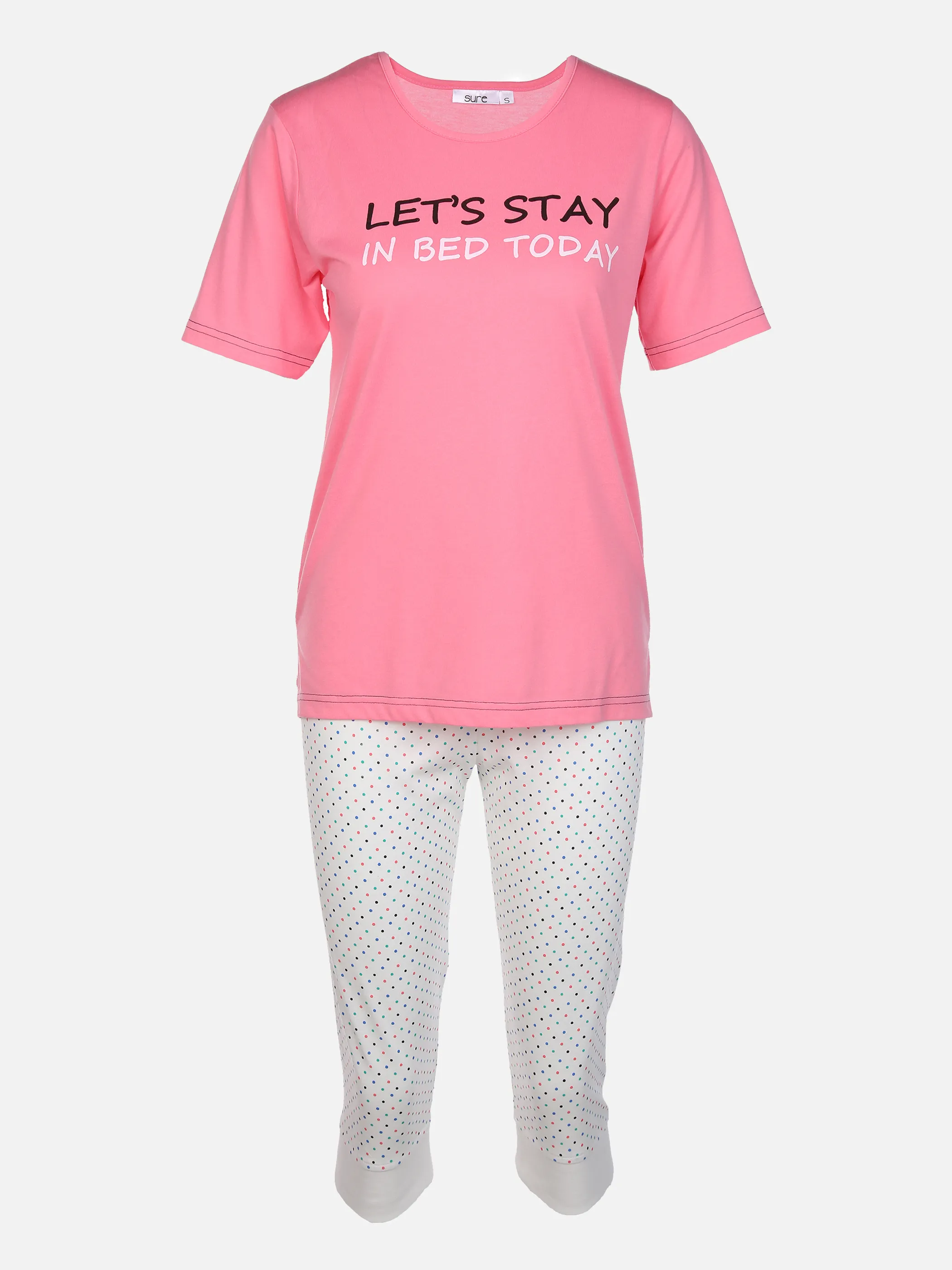Sure Da Pyjama Set Shrt Stay Today Pink 850815 PINK/WEIß 1