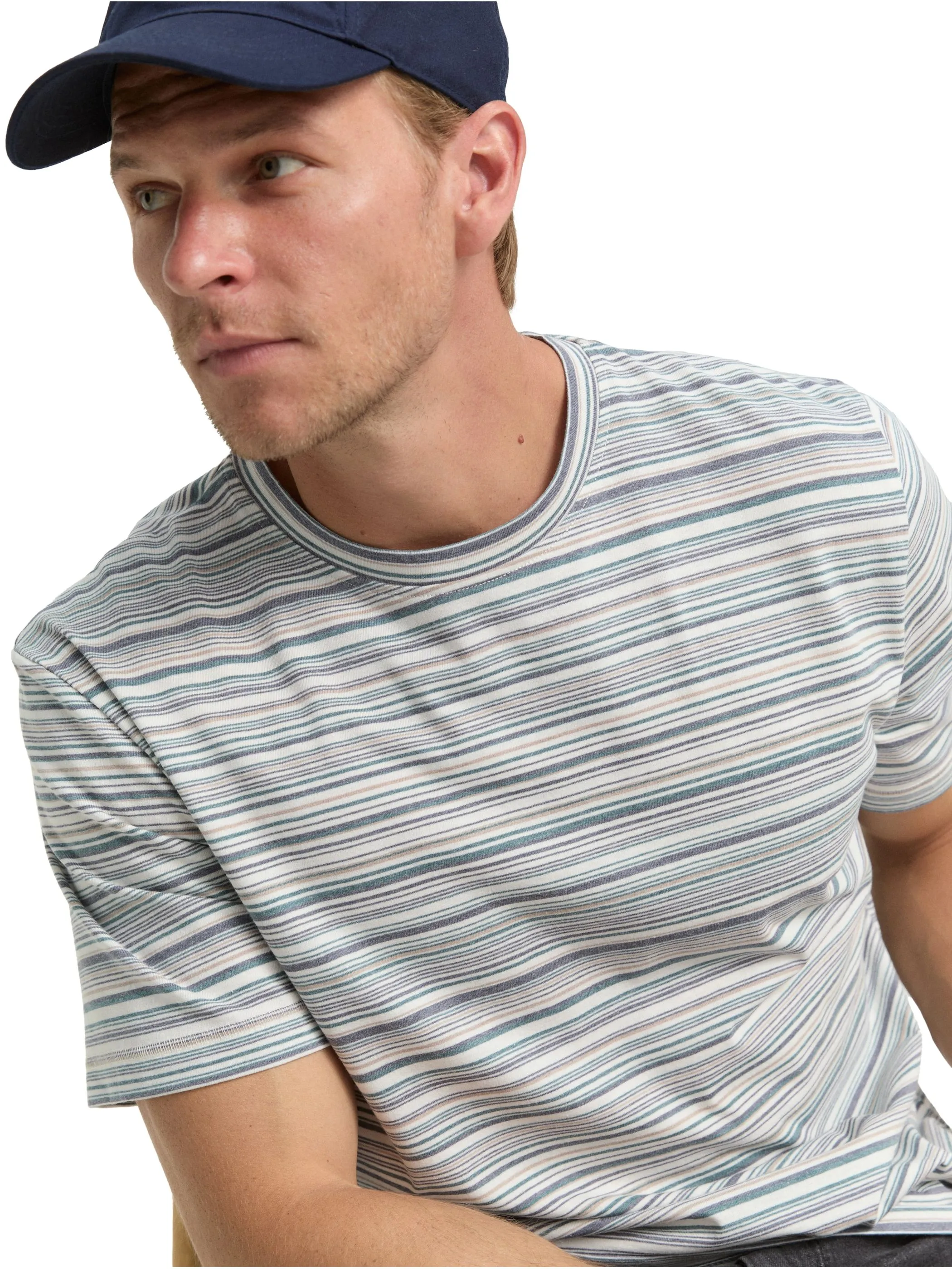 Tom Tailor 1047796 striped t-shirt Weiß 914870 38604
