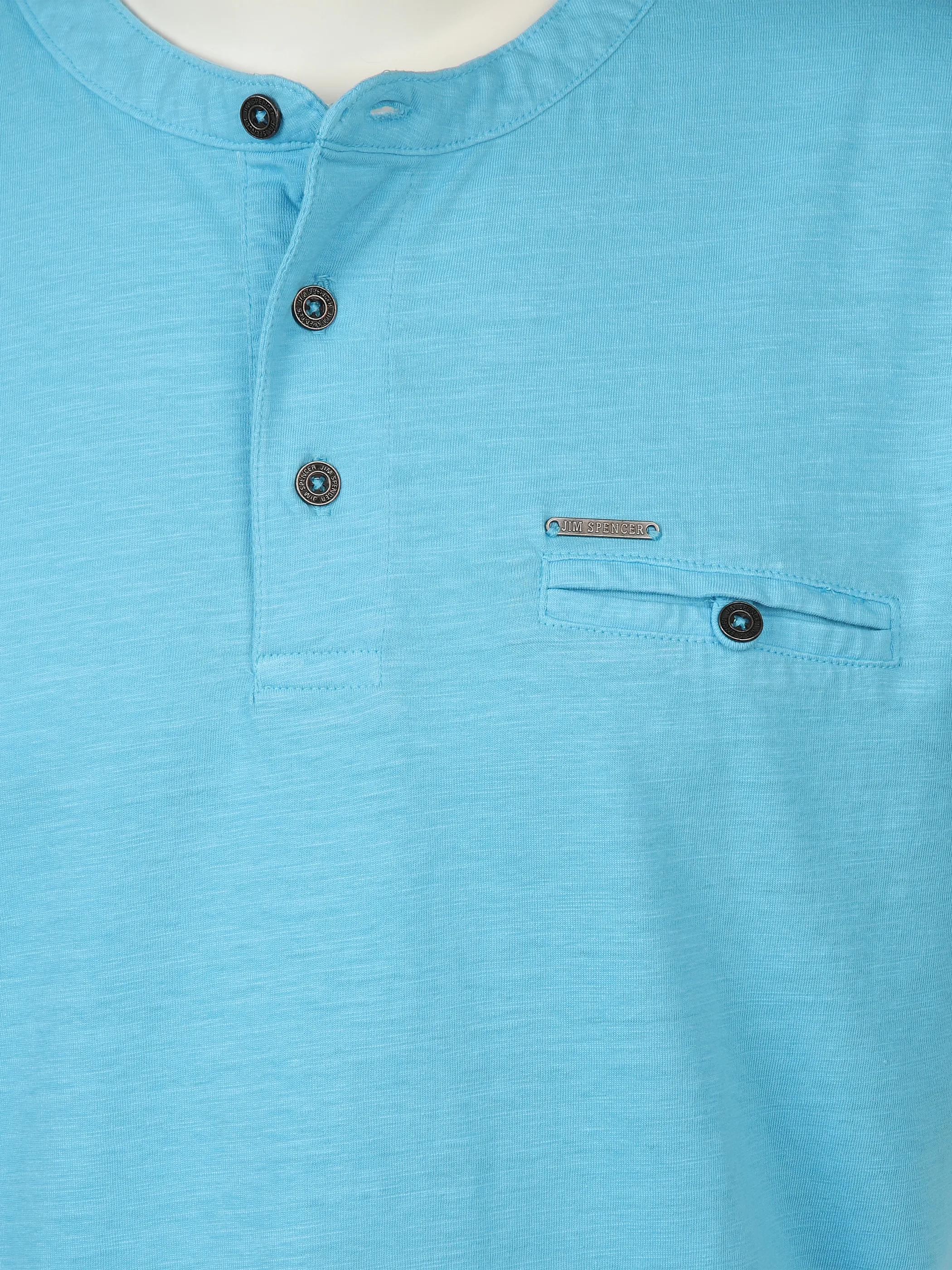 Jim Spencer He. Henleyshirt 1/2 Arm Stickerei Türkis 894397 AQUA 3