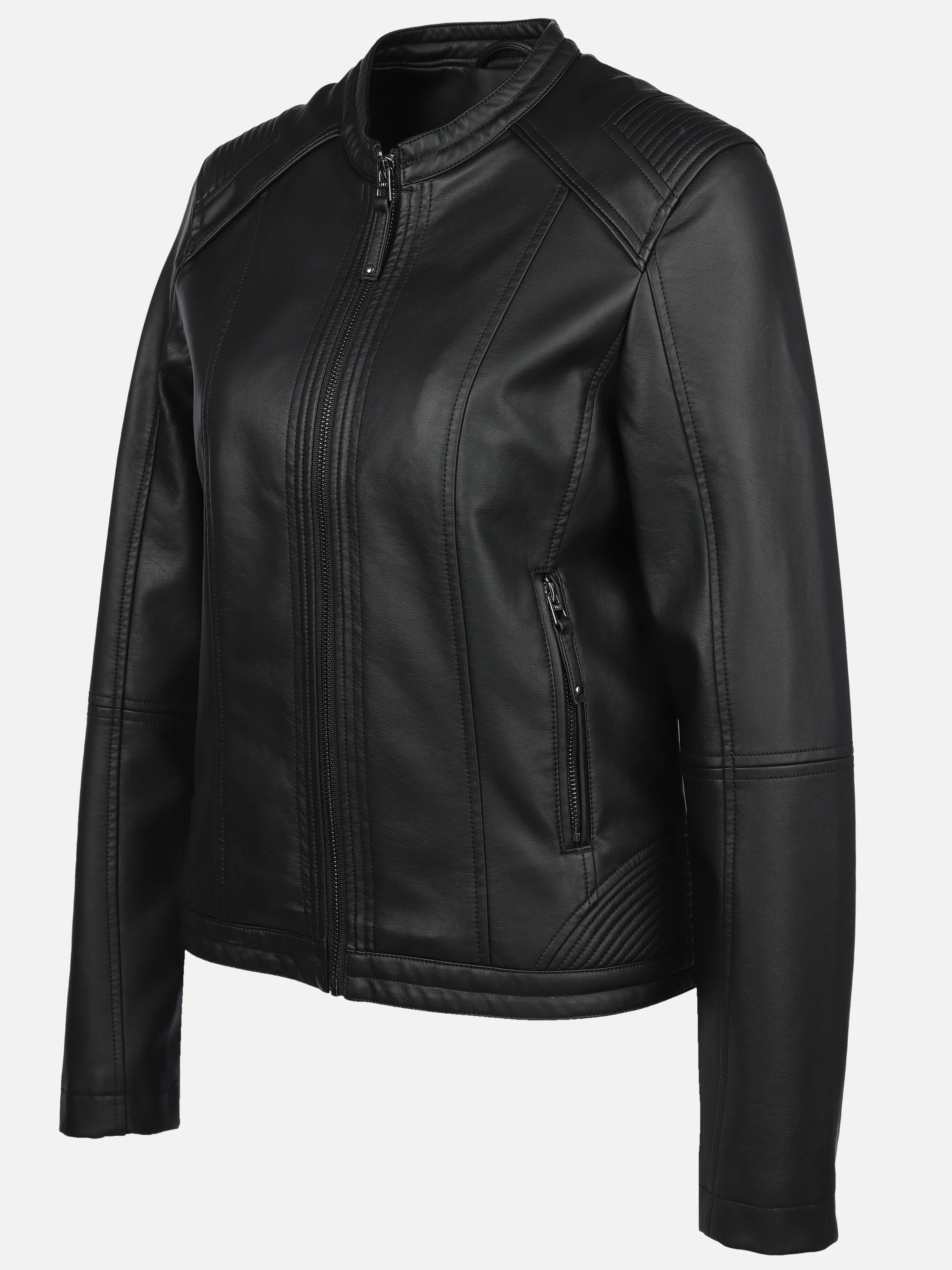 Sure Da-Kunstlederjacke m. Stehkrag Schwarz 904273 SCHWARZ 3