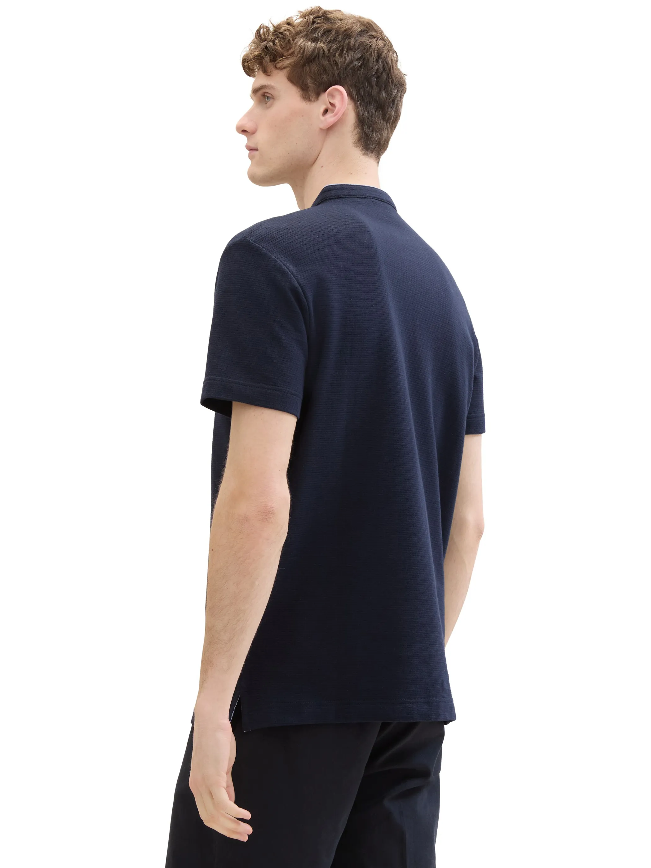 Tom Tailor 1041809 structured stand-up polo Blau 895687 10668 2 Tom Tailor 1041809 structured stand-up polo Blau 895687 10668 2