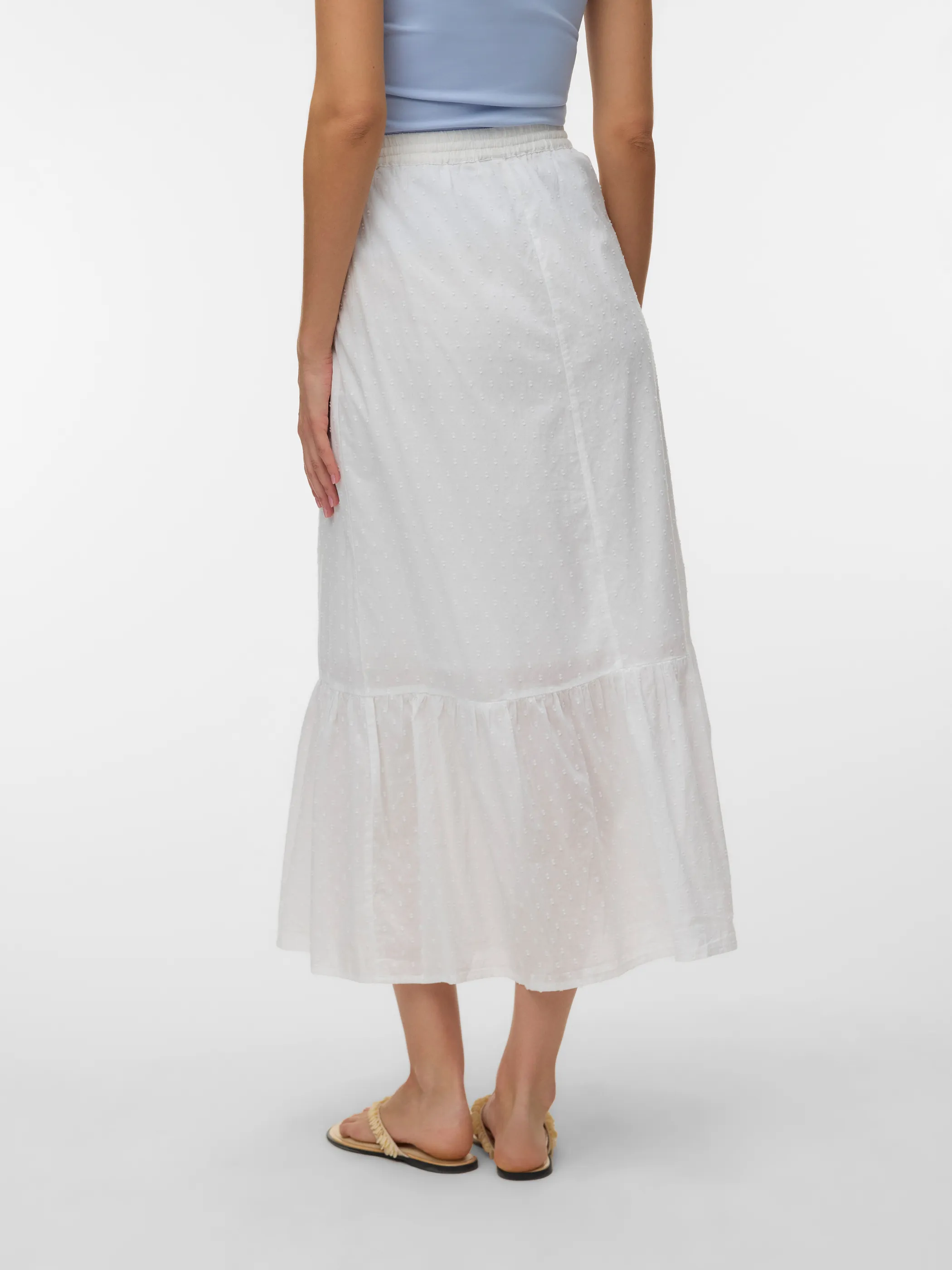 Vero Moda 10343485 VMTRINE MW MAXI SKIRT Weiß 922295 175598 1