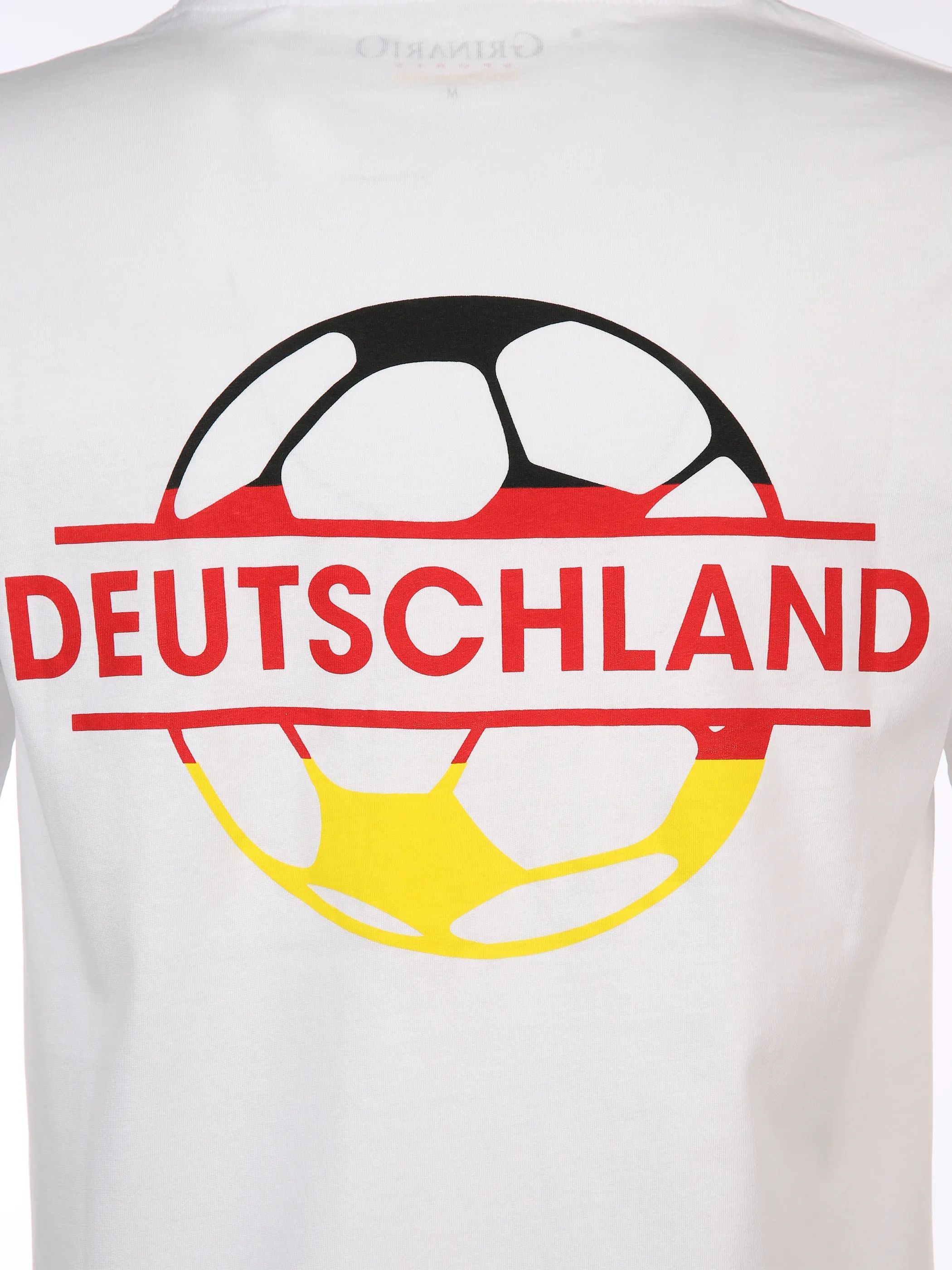 Grinario Sports Unisex T-Shirt EM24, Deutschland Weiß 889226 BP 3 Grinario Sports Unisex T-Shirt EM24, Deutschland Weiß 889226 BP 3