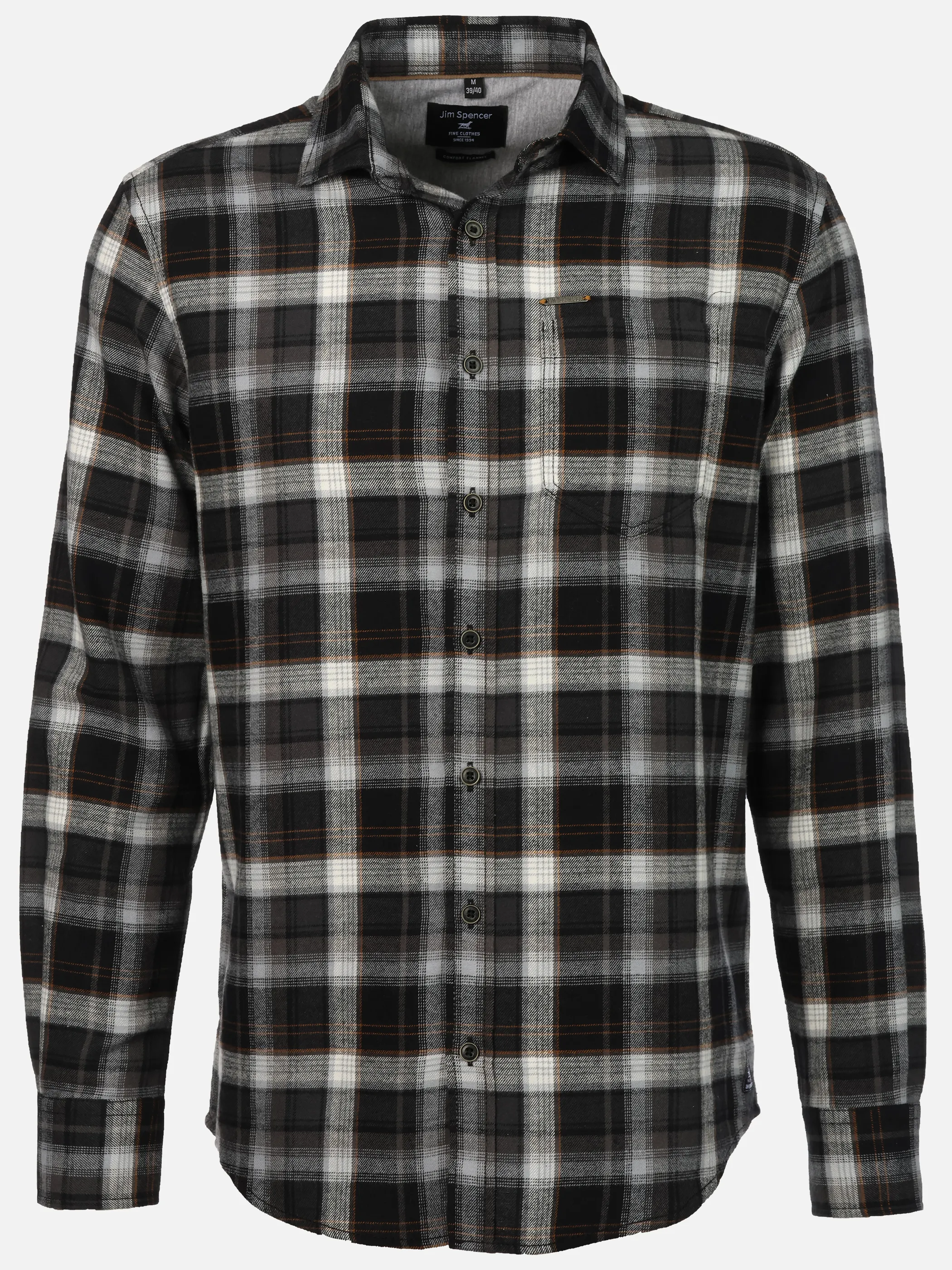 Jim Spencer He. Flanellhemd 1/1 Arm Premium Schwarz 915563 BLACK MEL 1 Jim Spencer He. Flanellhemd 1/1 Arm Premium Schwarz 915563 BLACK MEL 1