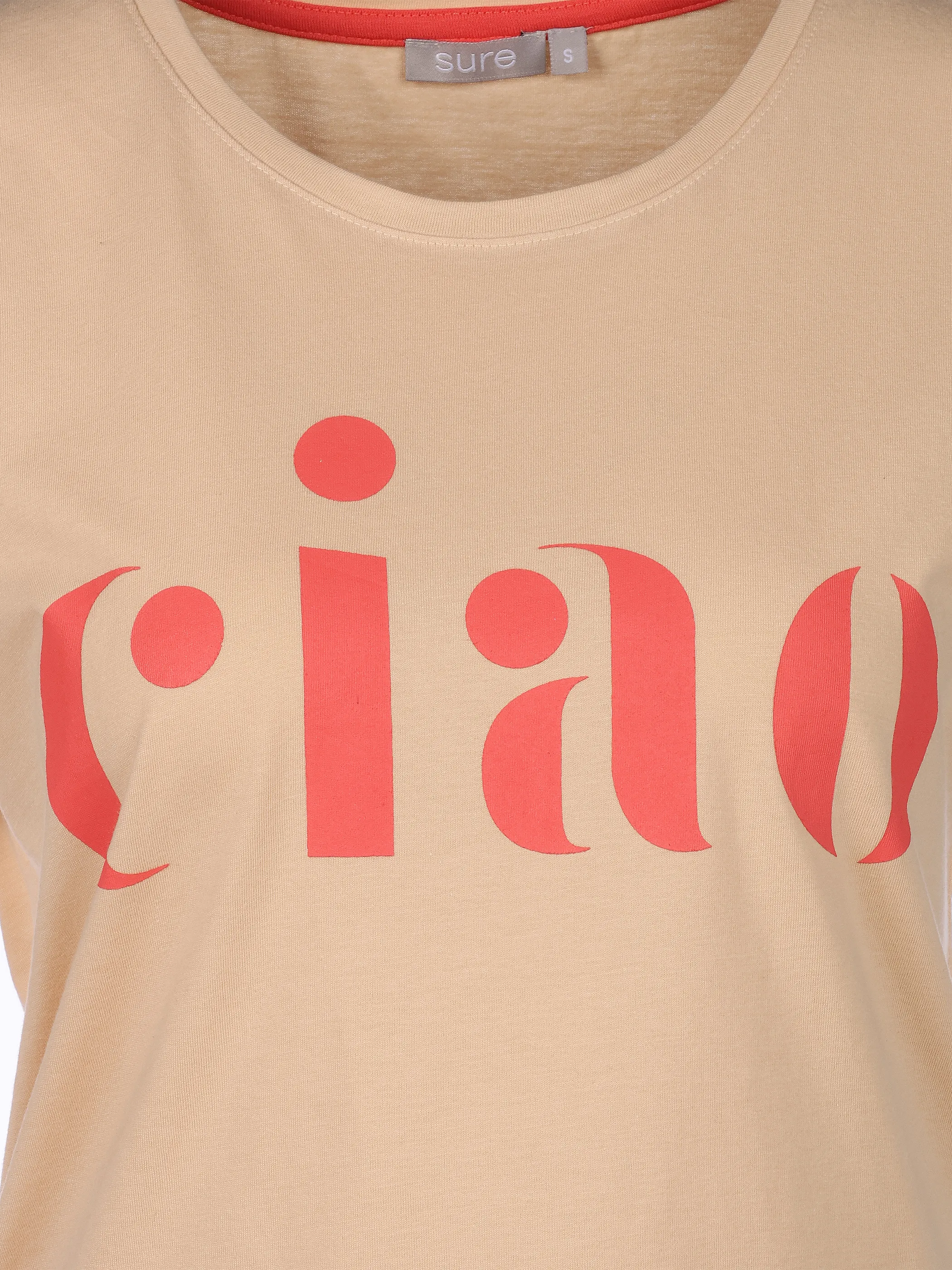 Sure Da. Schalfanzug 3/4 Streifen Beige 923285 FRAPPE 3