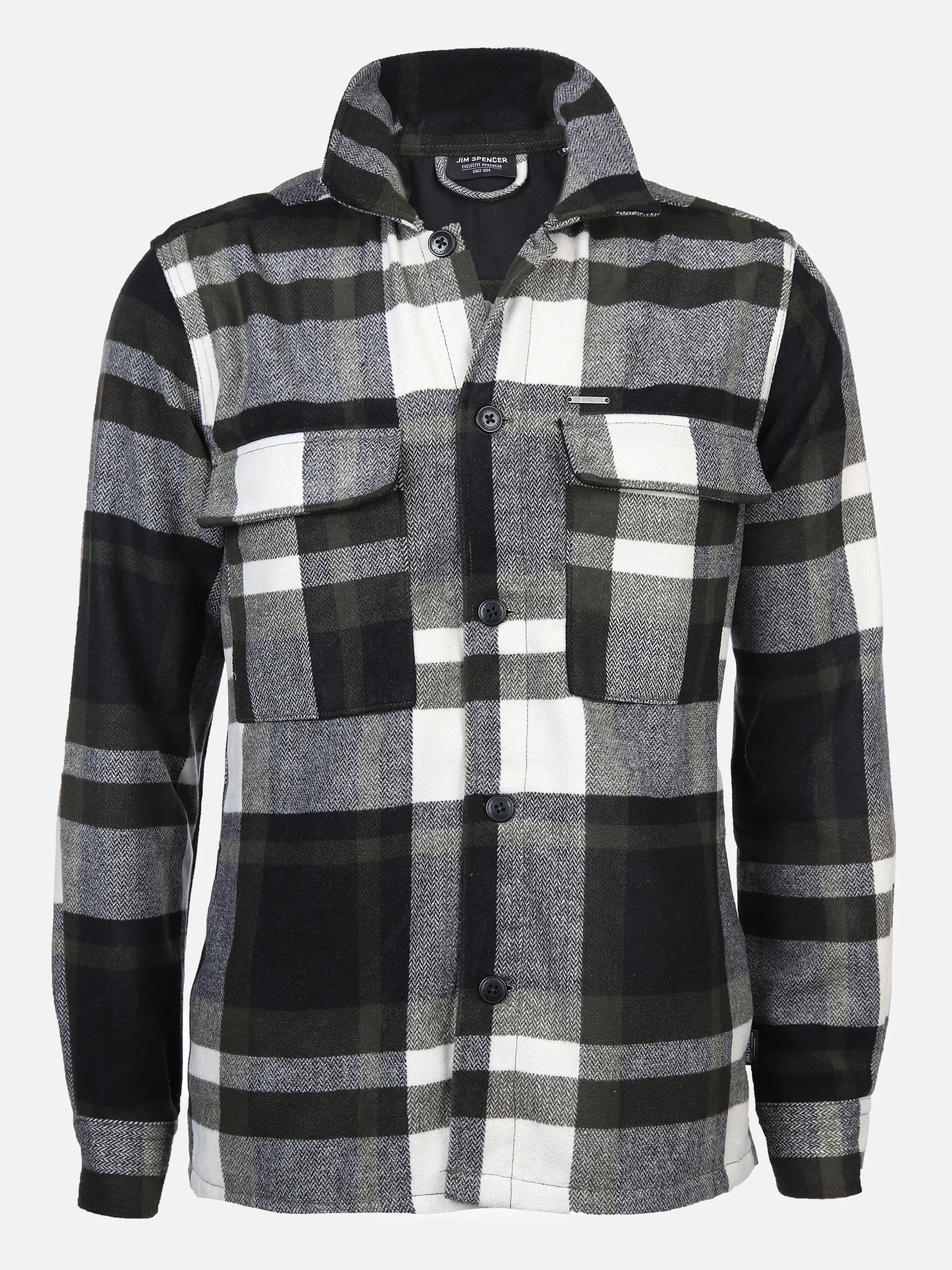 Jim Spencer He. Overshirt Wolloptik Schwarz 867878 BLACK/GREY 1 Jim Spencer He. Overshirt Wolloptik Schwarz 867878 BLACK/GREY 1