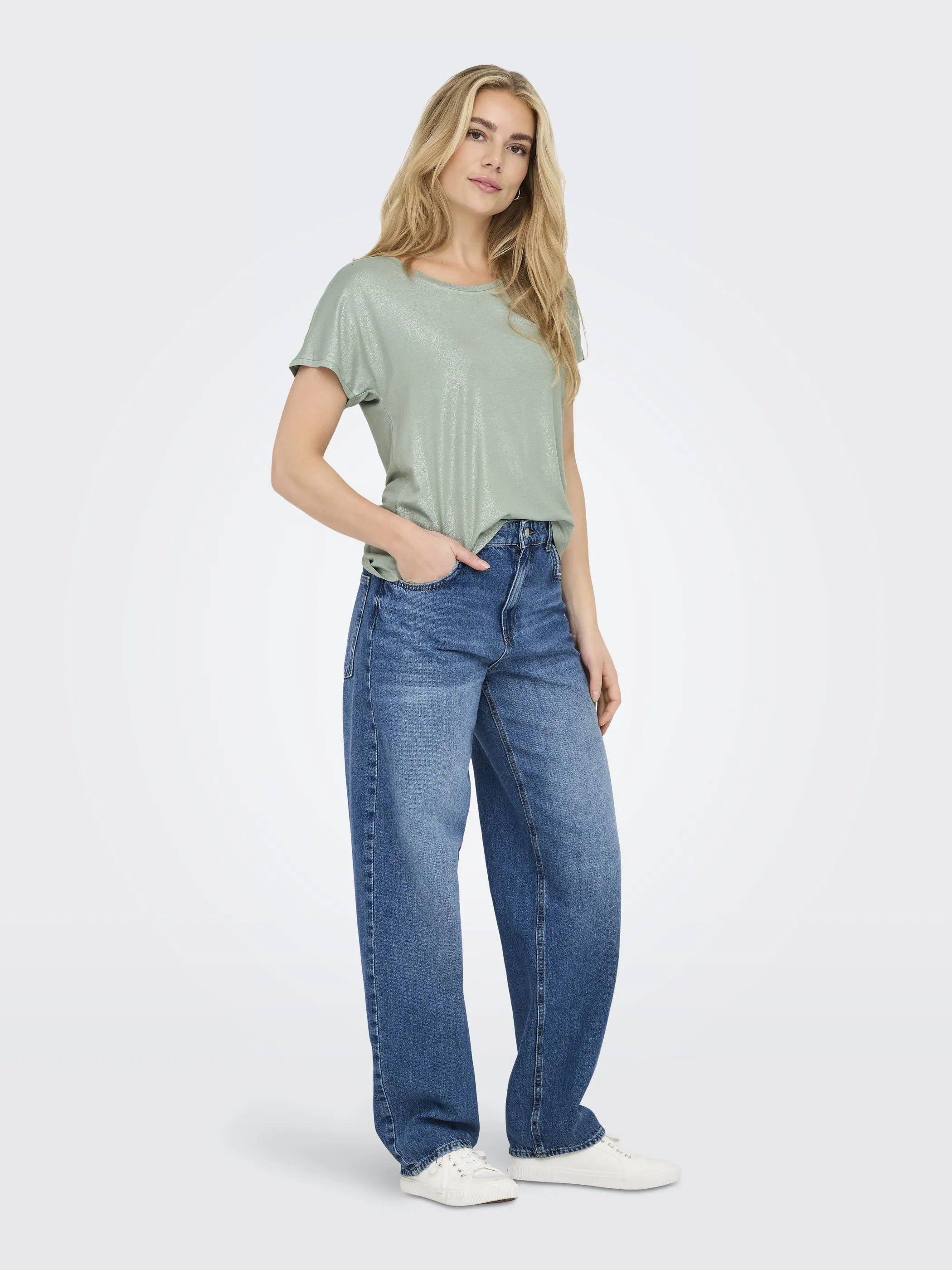 Only 15315976 ONLCARRIE S/S GLITTER Grün 907404 271516002 3