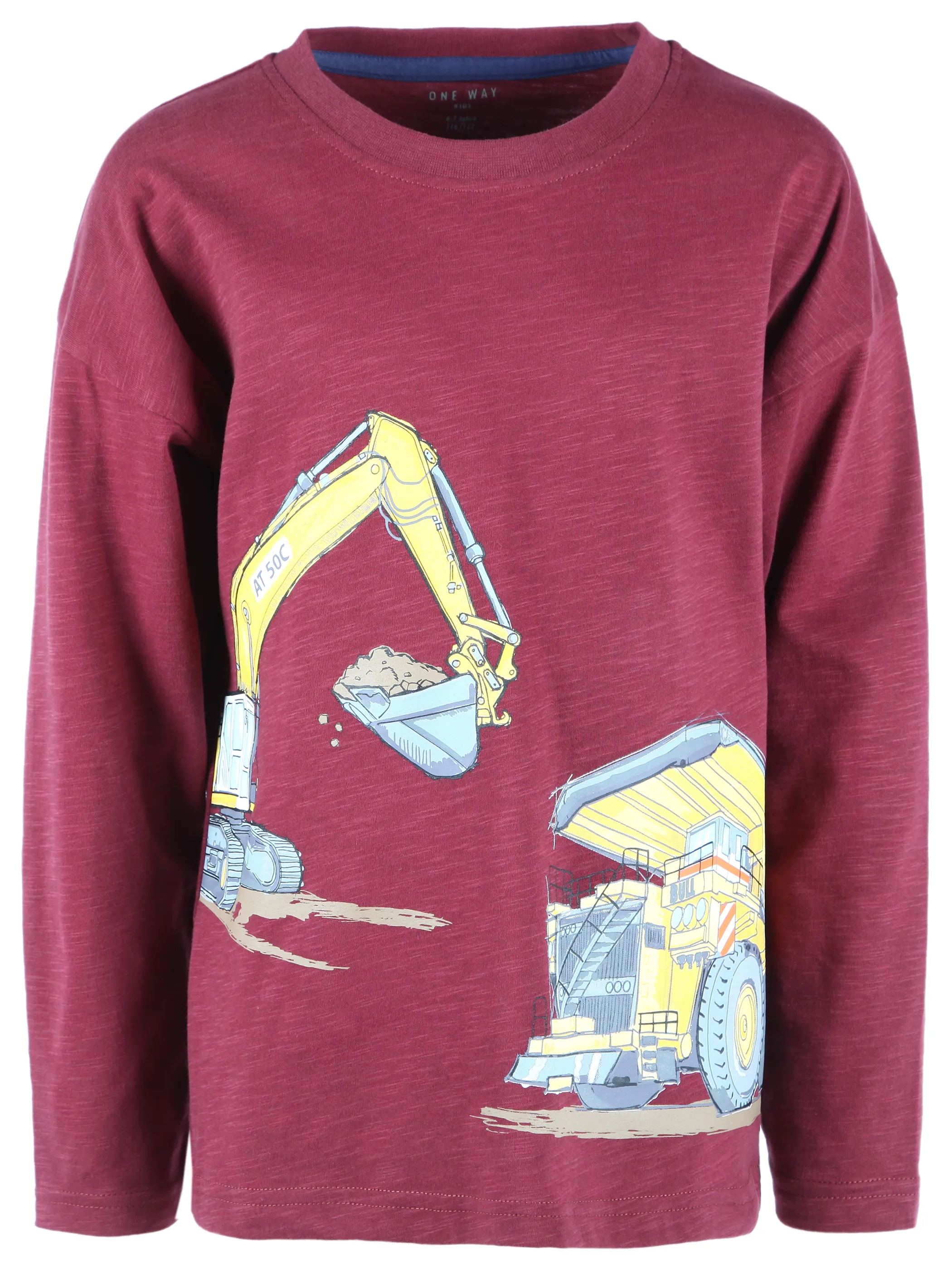 One Way KJ Longsleeve shirt mit Bagger  Print in rot Rot 913463 ROT 1