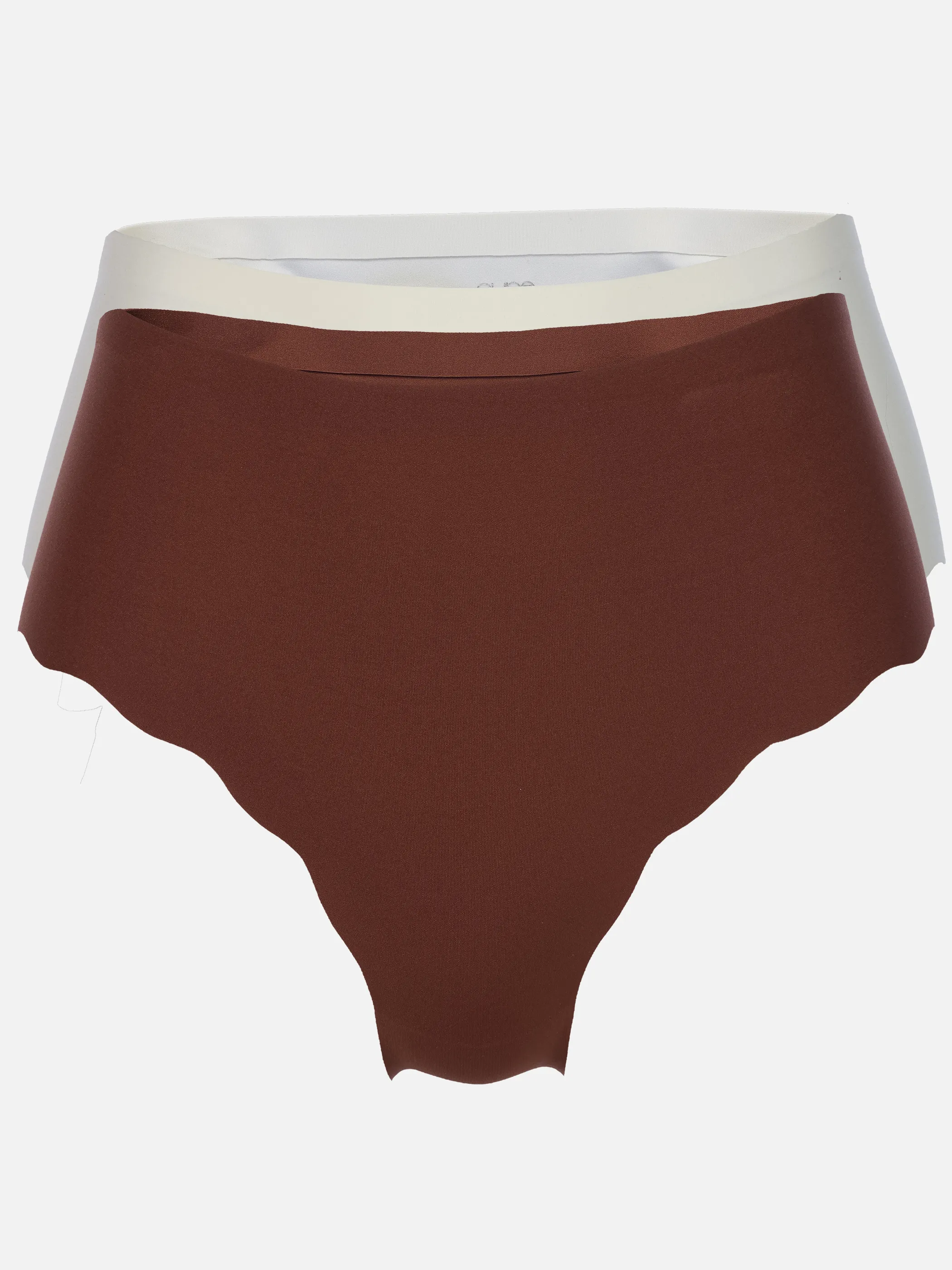Sure Da. Tailenslip 2er Wellenschni Braun 932068 ECRU 1