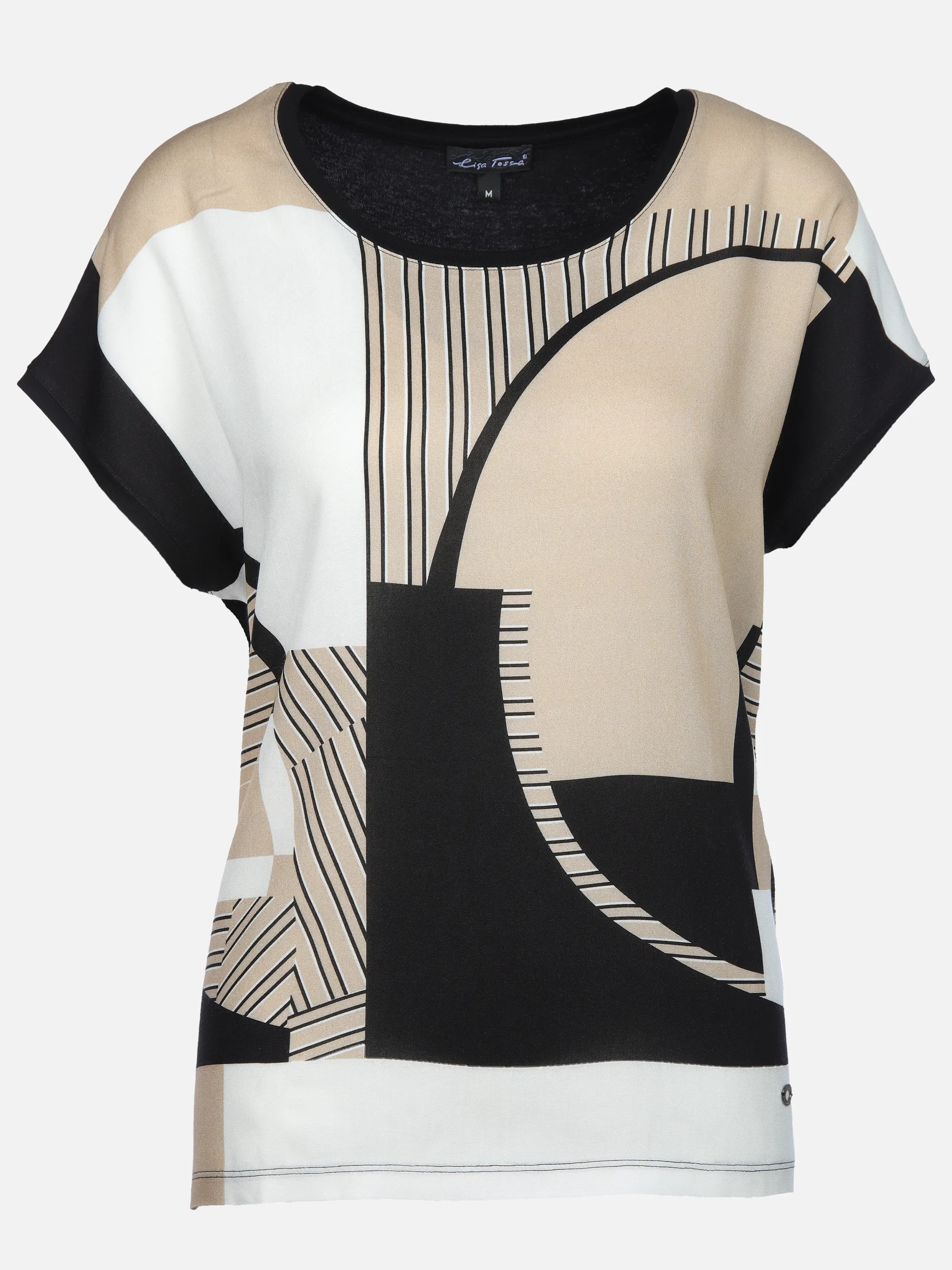Lisa Tossa Da-Kurzarm-Shirt m. Druck Schwarz 907276 SW/BE 1 Lisa Tossa Da-Kurzarm-Shirt m. Druck Schwarz 907276 SW/BE 1