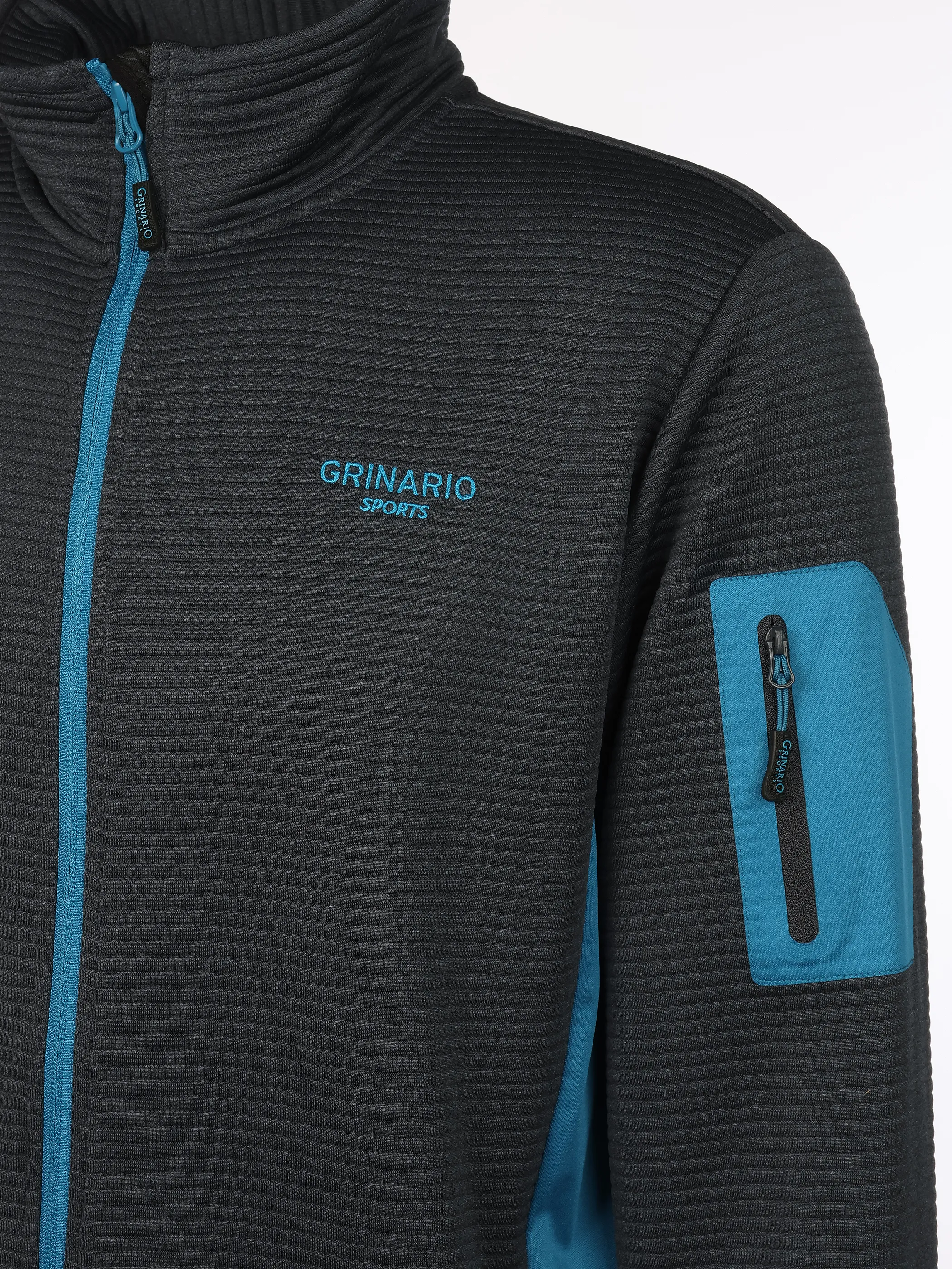 Grinario Sports He-Strickjacke, m. Struktur Schwarz 920995 DARK NAVY 4