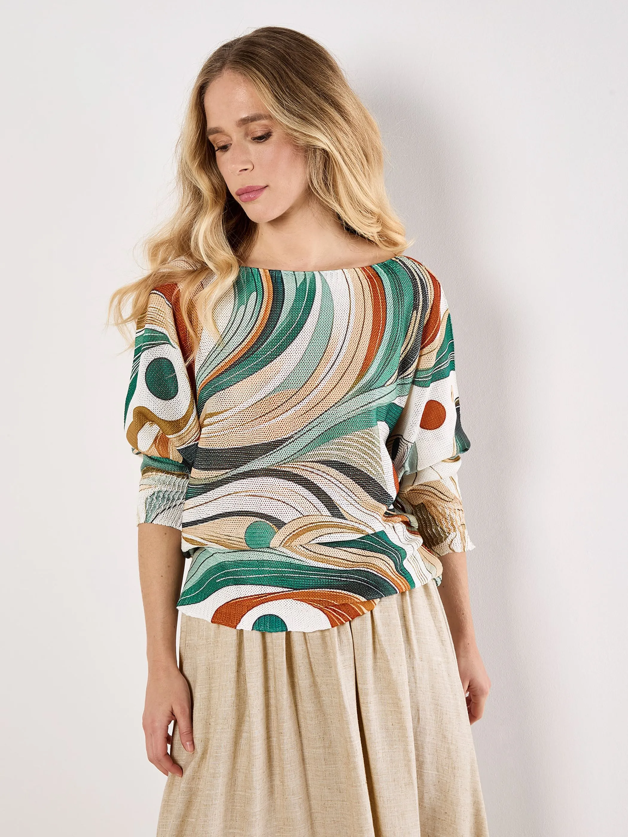 Apricot X140008 Apricot Swirly Print L Grün 929161 GRN 1