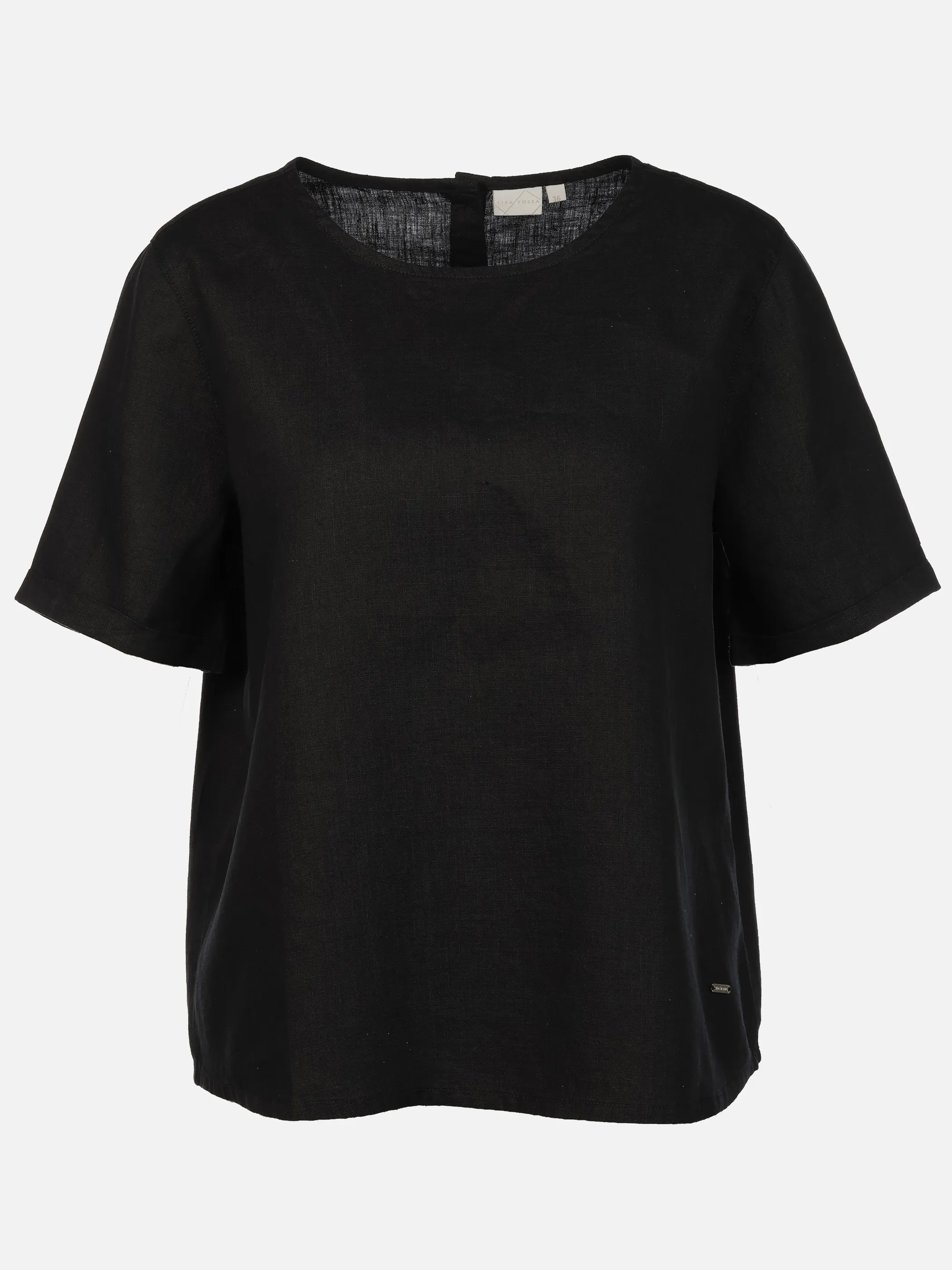 Lisa Tossa Da-Leinenbluse, 1/2 Arm Schwarz 921023 SCHWARZ 1