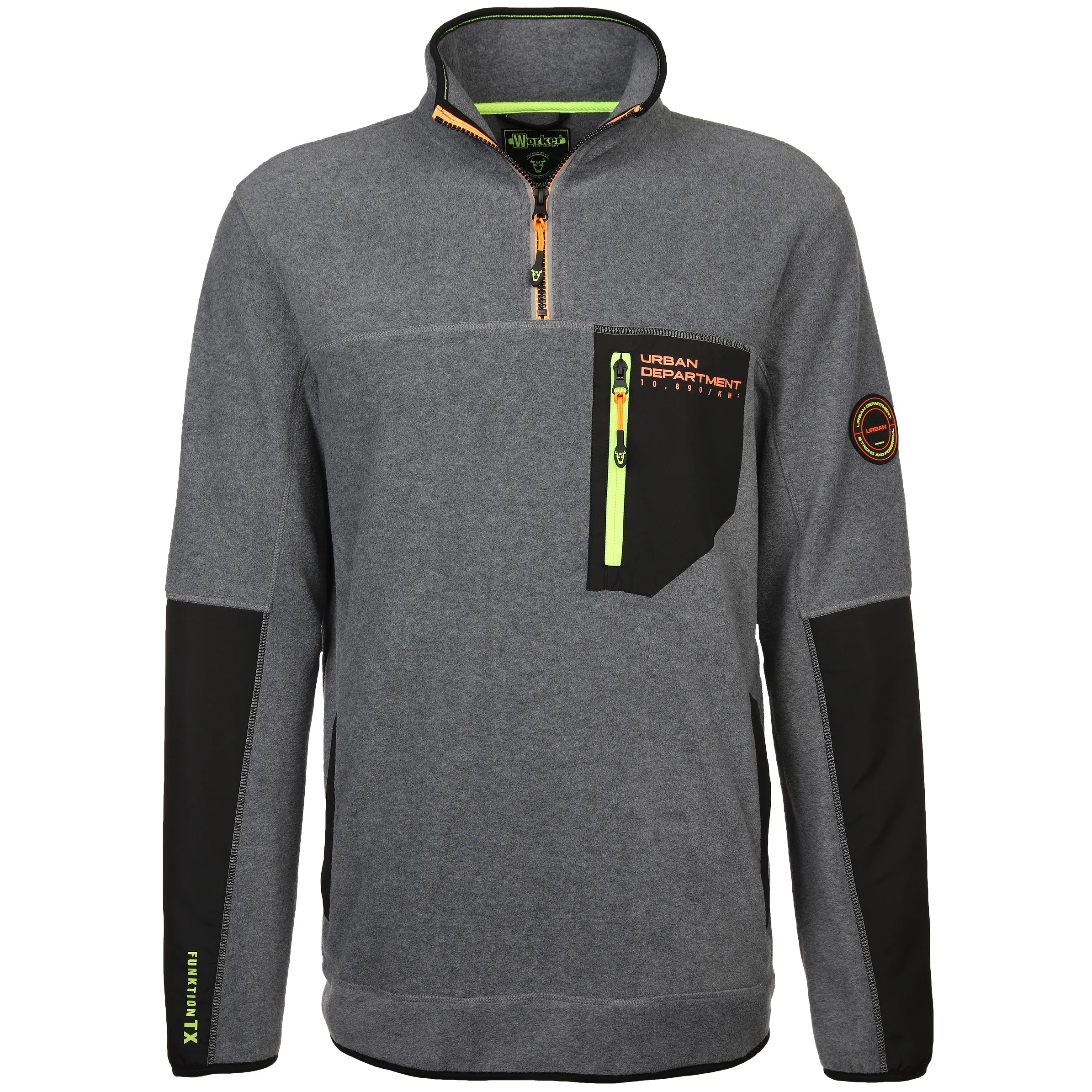 Worker He. Polarfleecetroyer Neon Grau 883487 GREY MEL 1