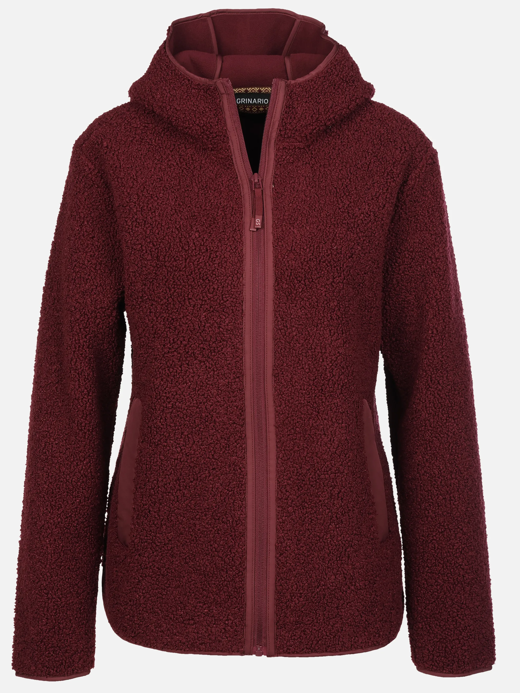 Grinario Sports Da-Teddy Fleece Jacke, m. Kapuze Rot 928453 PORT ROY 1