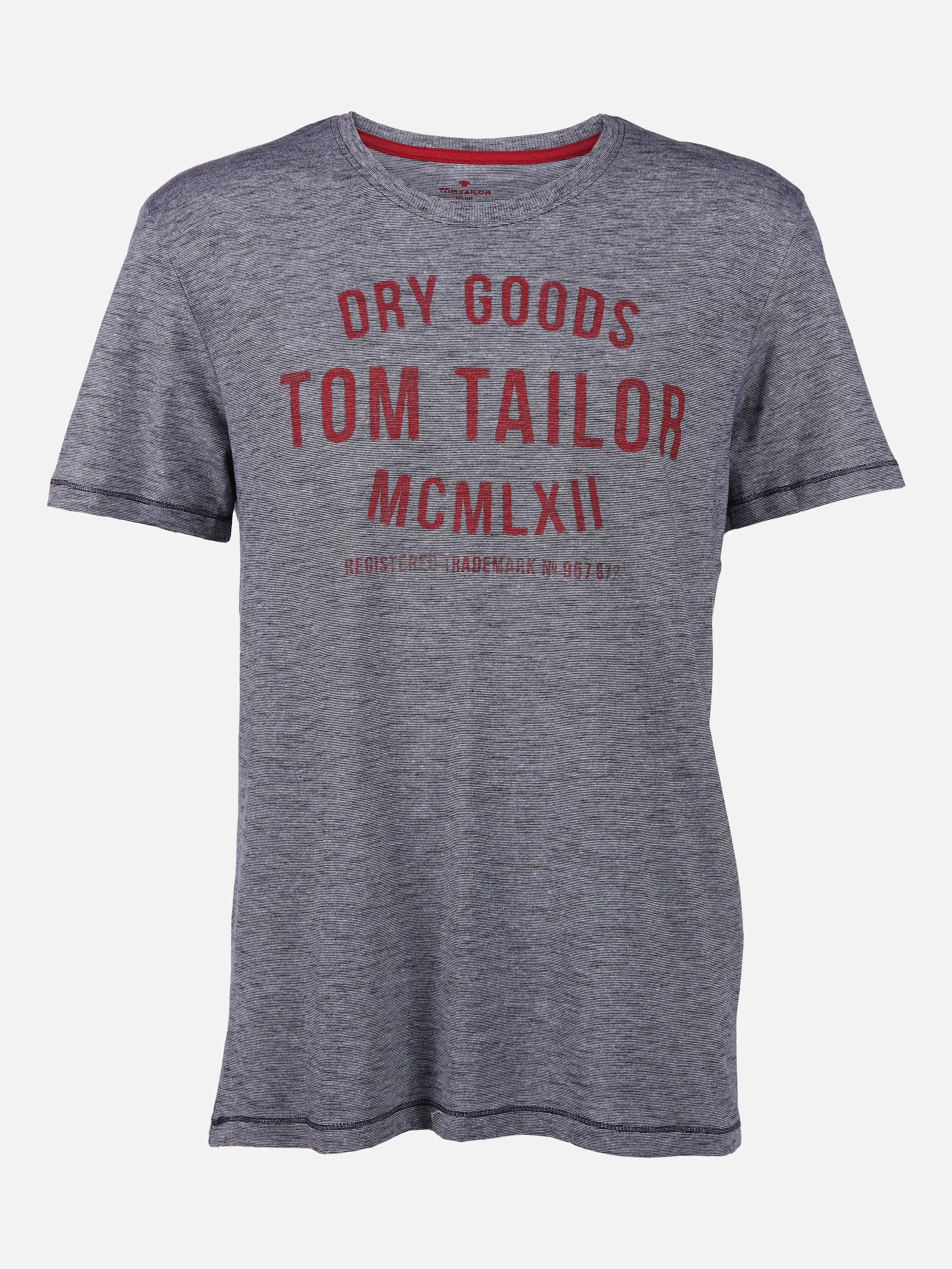 Tom Tailor 1008640 fine yd print tee Logo Blau 807618 19493 1