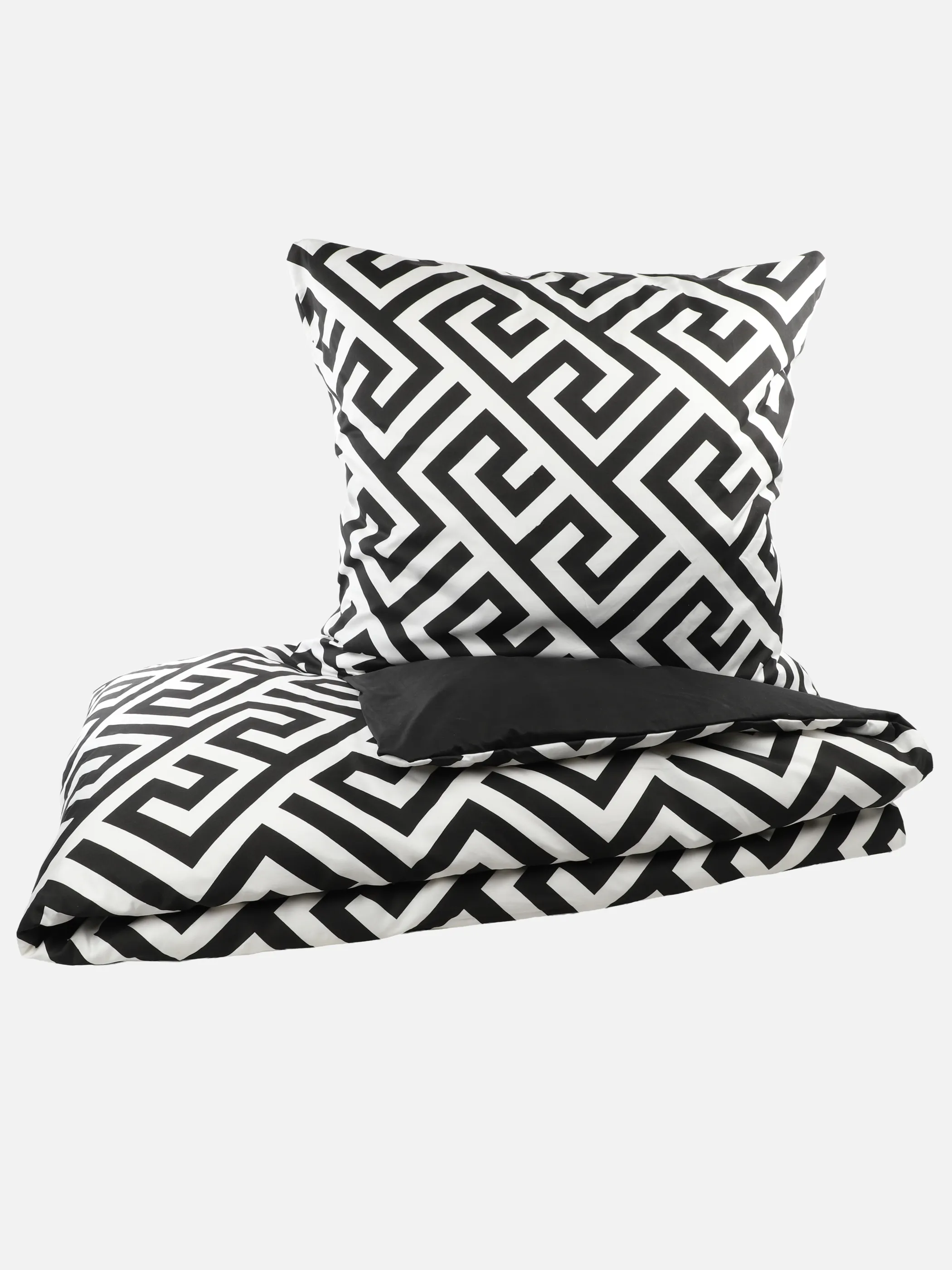 Dream House Satin Bettwäsche 155x220 Schwarz 928886 GEO 1