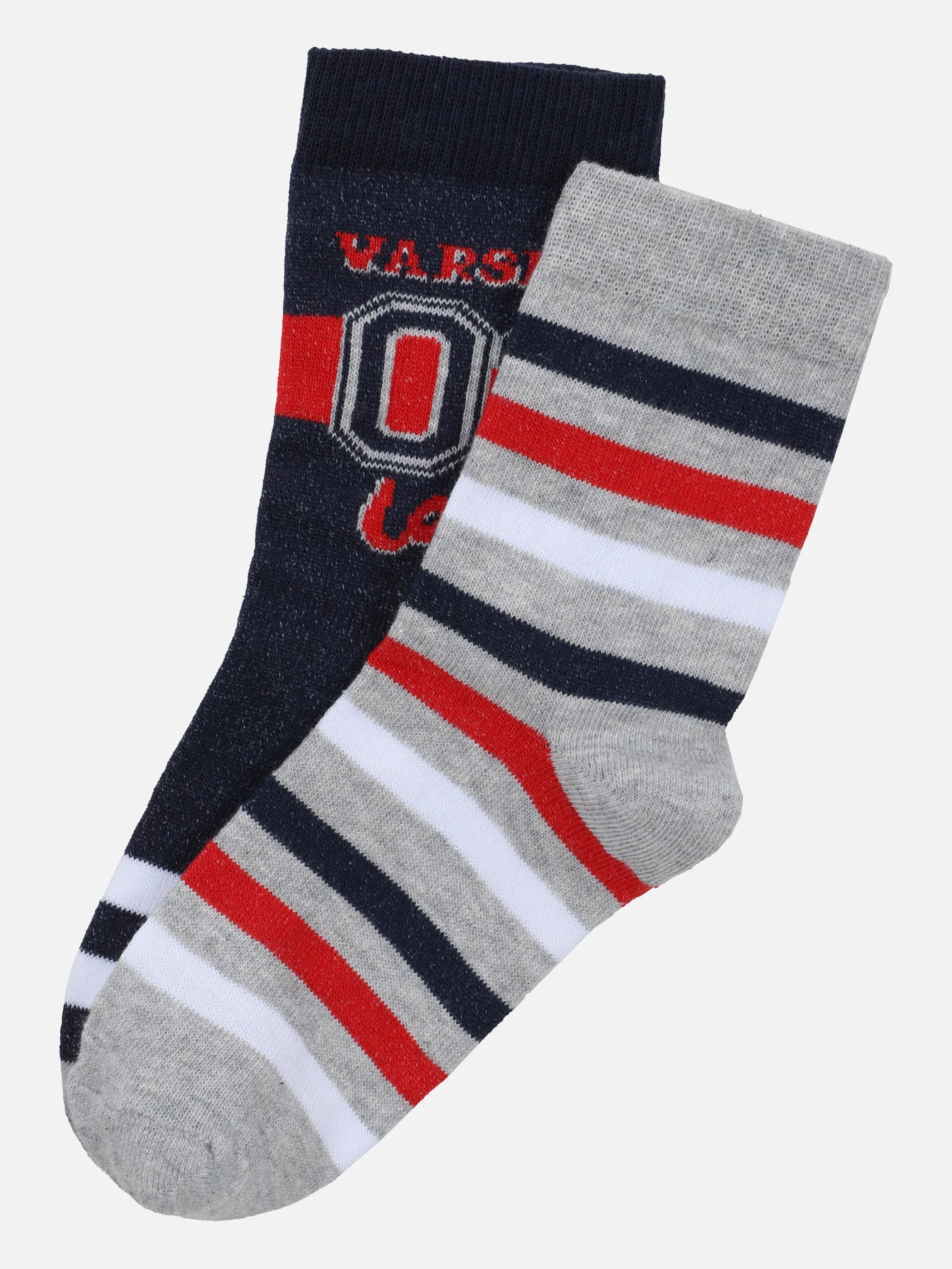 Stop + Go Kn-Socken 2er Pack Blau 853478 MARINE/GRA 1