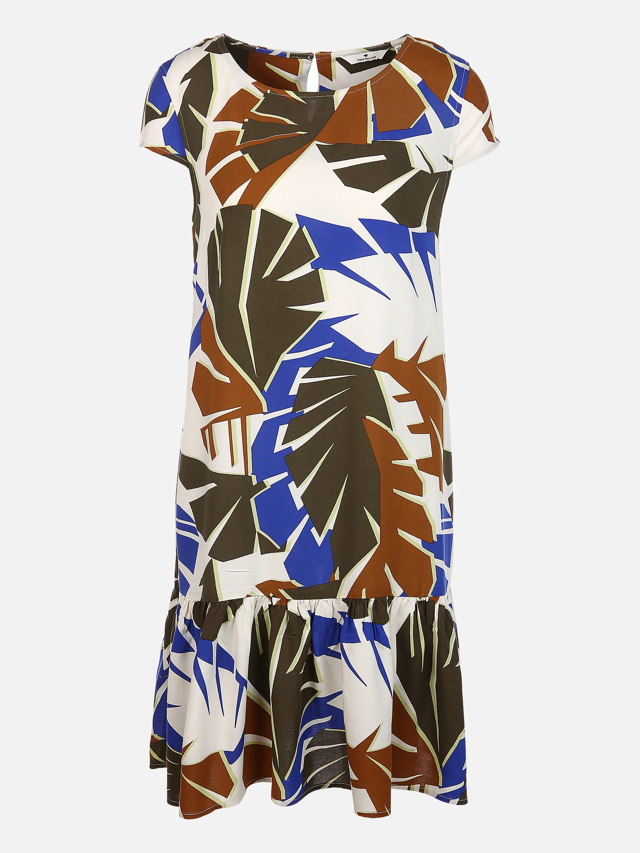 Tom Tailor 1026597 dress printed short sl Weiß 853303 26866 1 Tom Tailor 1026597 dress printed short sl Weiß 853303 26866 1