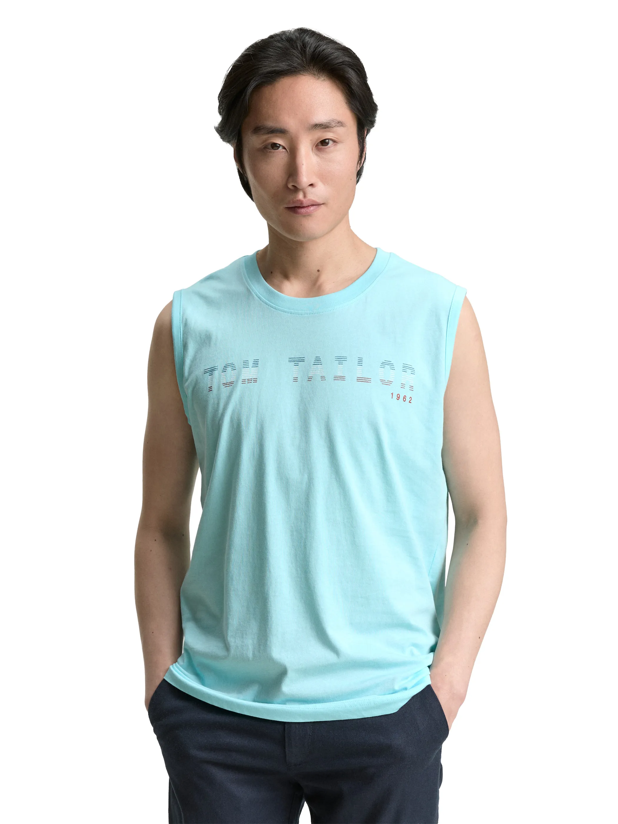 Tom Tailor 1046790 tanktop with print Türkis 910587 34921 3