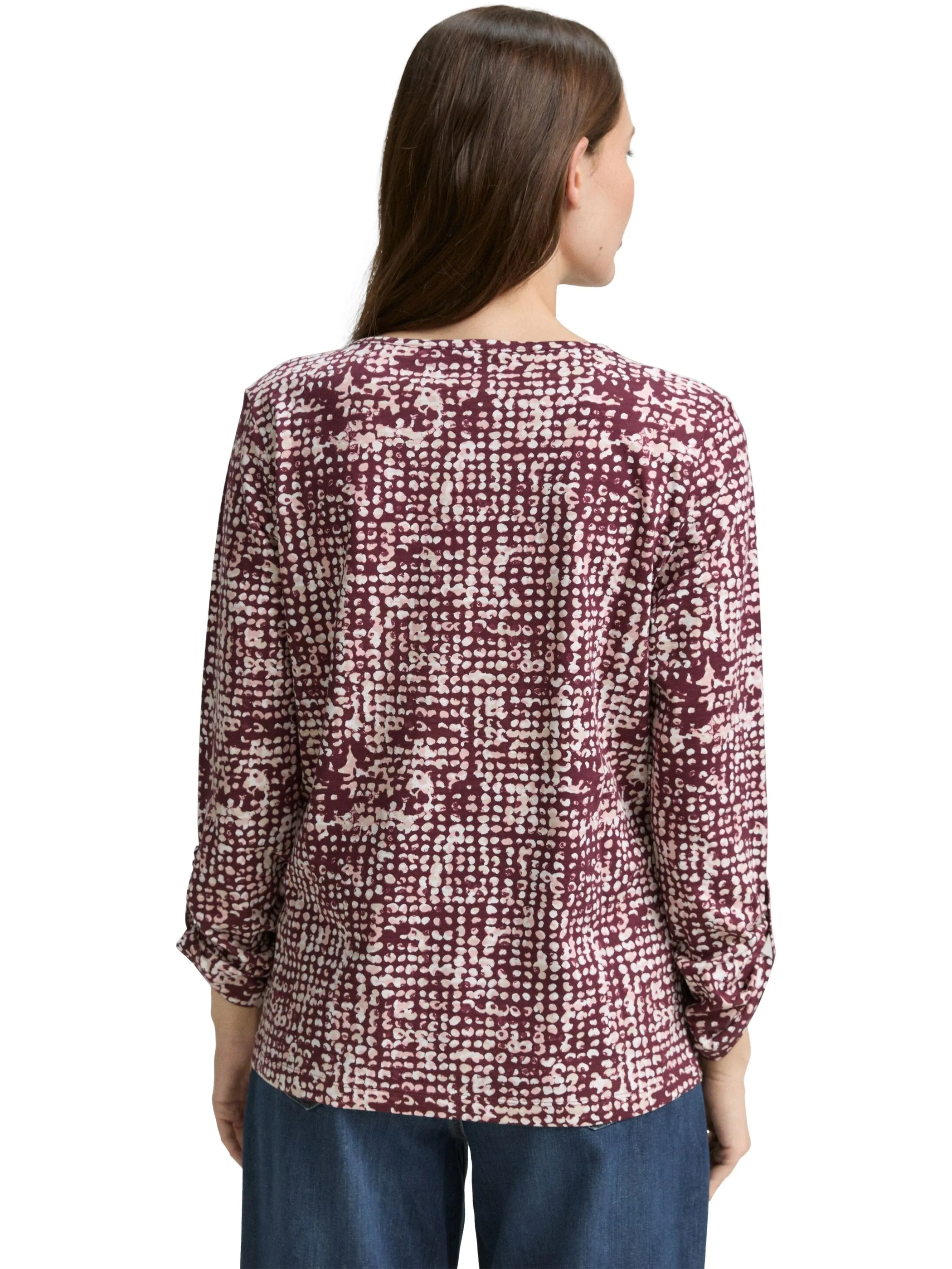 Tom Tailor 1047729 NOS T-shirt henley alloverprinted Rot 914538 38403 2 Tom Tailor 1047729 NOS T-shirt henley alloverprinted Rot 914538 38403 2