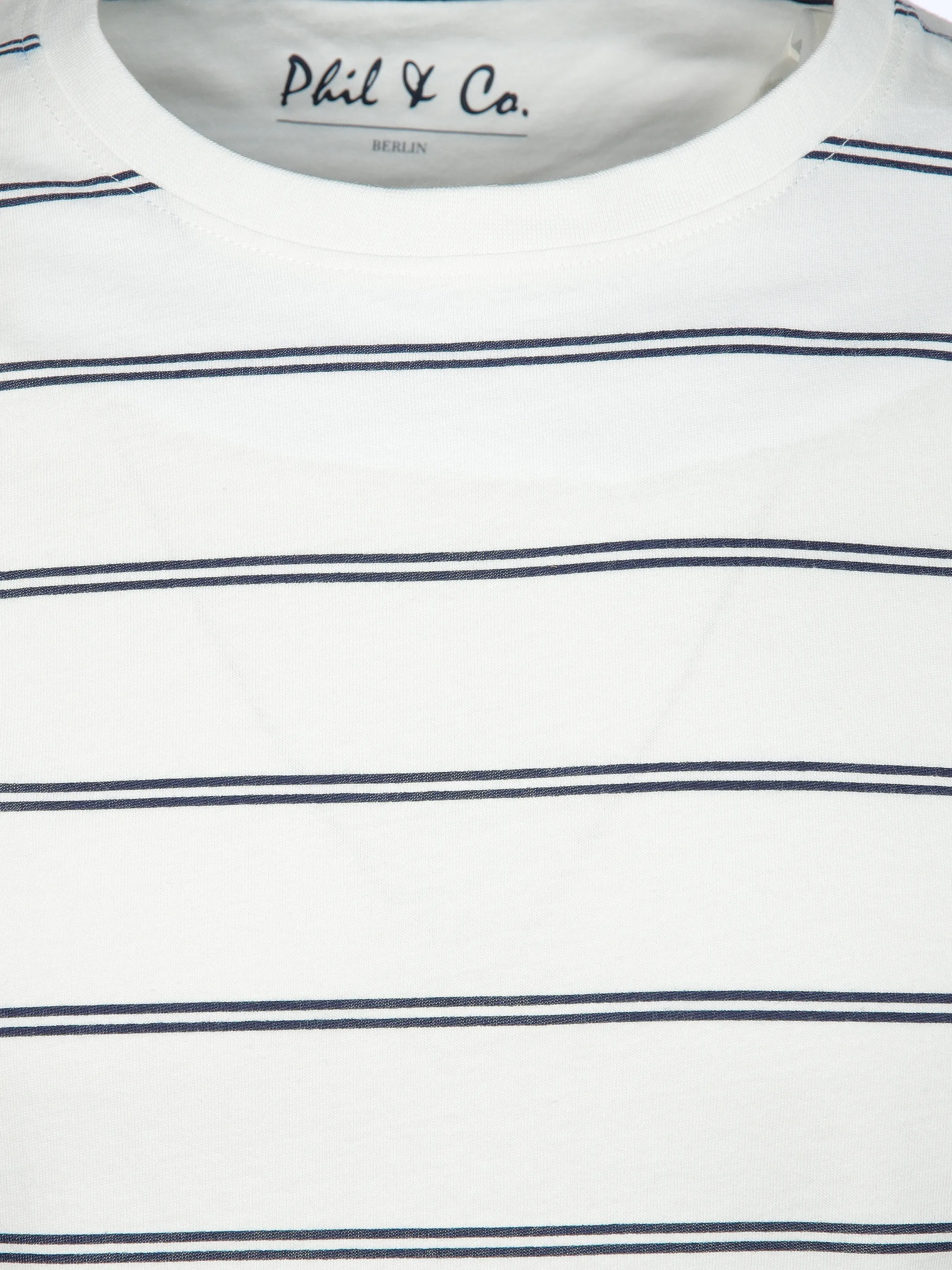 Phil+Co He. Schlafshirt gestreift Weiß 906802 ECRU 3