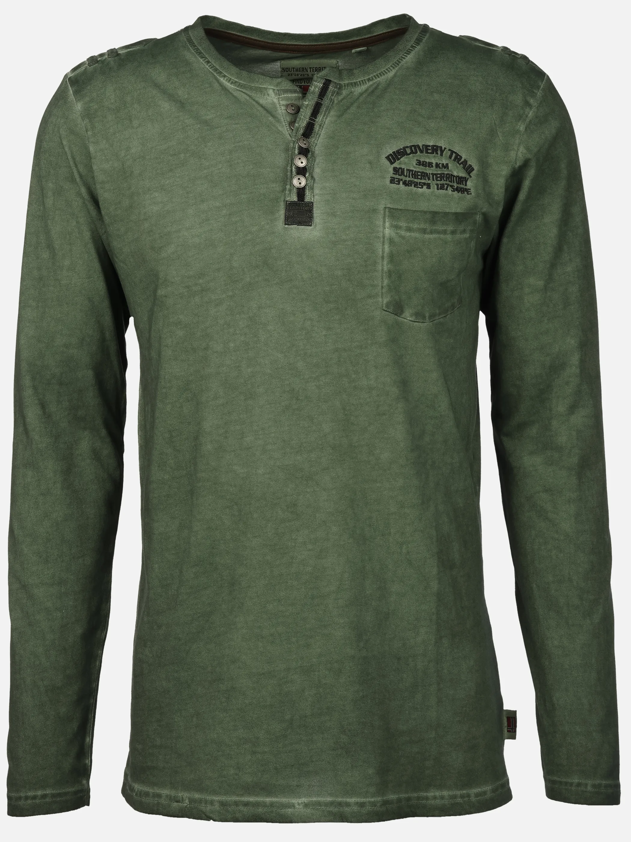 Southern Territory He. Henleyshirt 1/1 Arm washer Oliv 918374 OLIVE 1