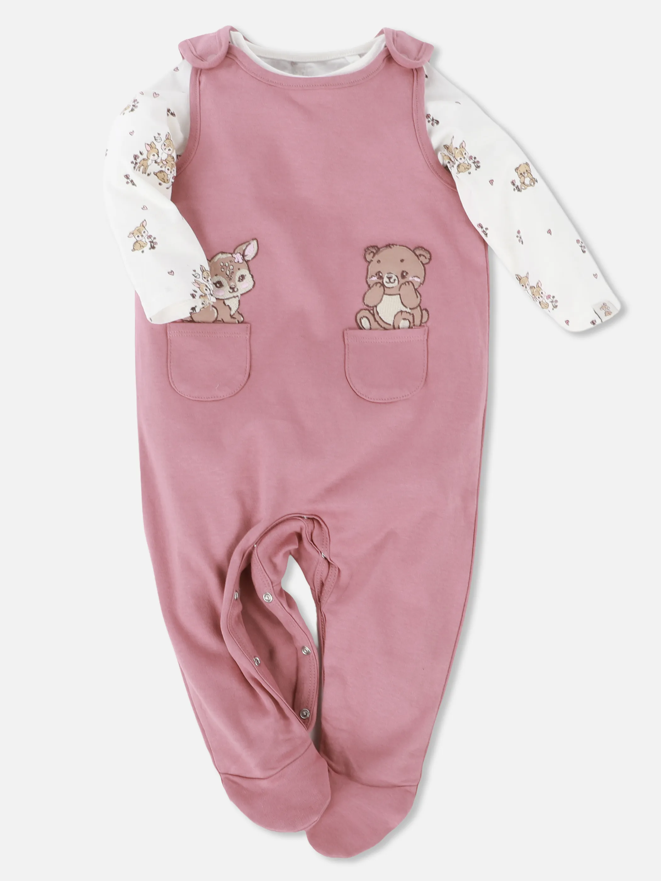 Bubble Gum BM Set Romper + Shirt rosa/weiß Rosa 930677 ROSA/WEIß 2