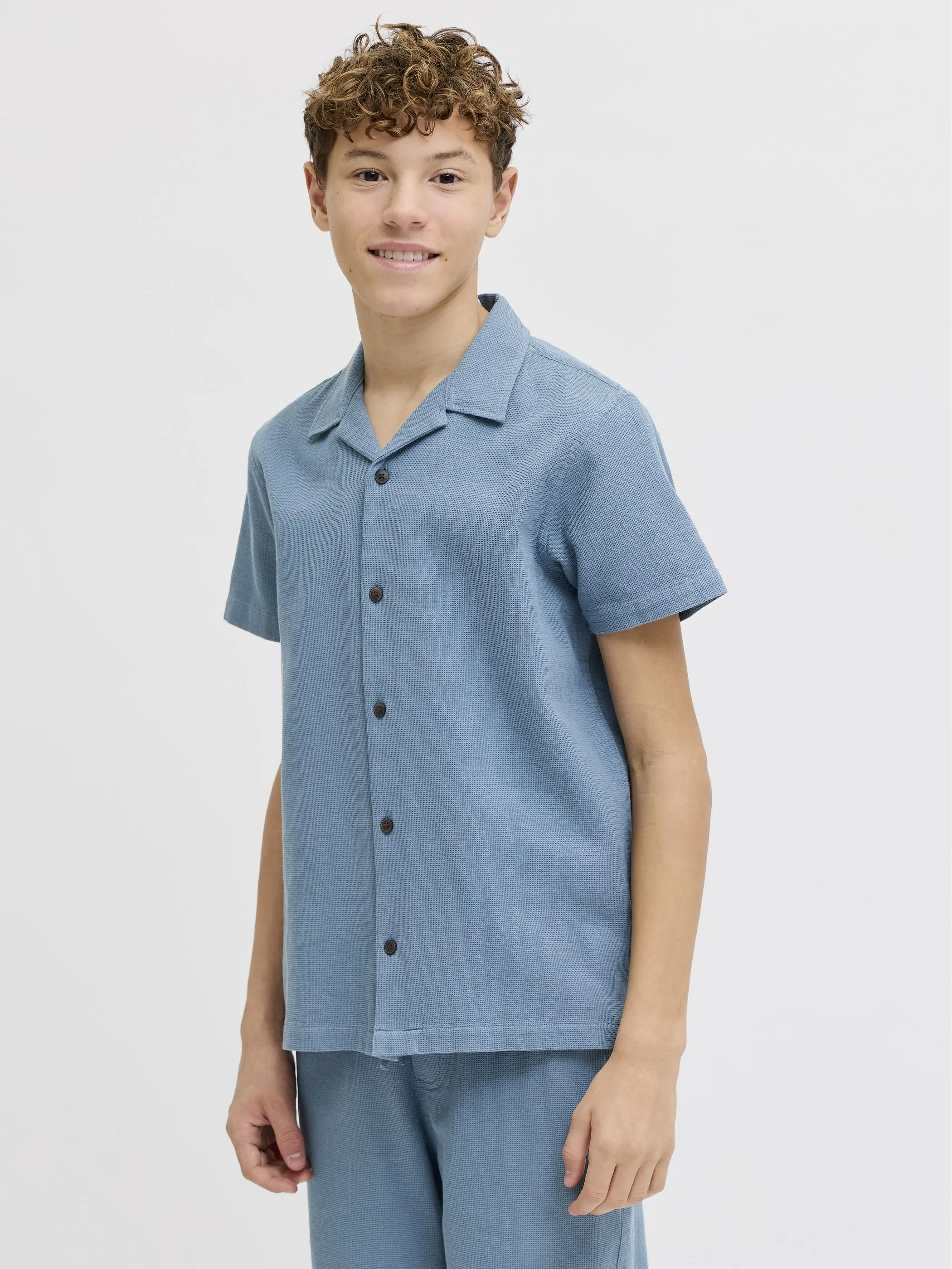 Jack&Jones Junior 12295599 JJGLOBAL WAFFLE RESOR Blau 927590 176533 1