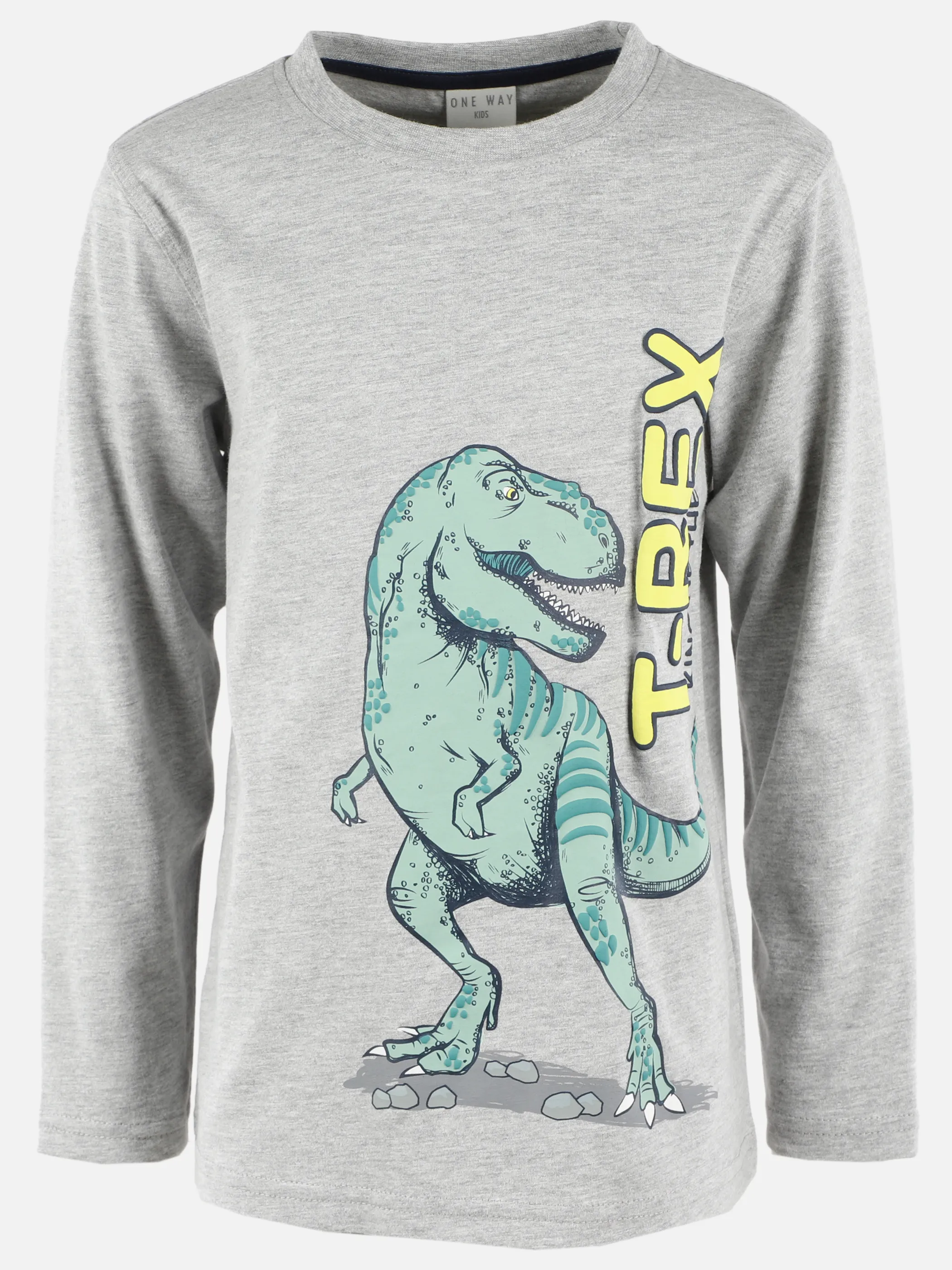 One Way KJ T-Shirt grau mit T-Rex FrontPrint Grau 930054 LIGHTGREY 1