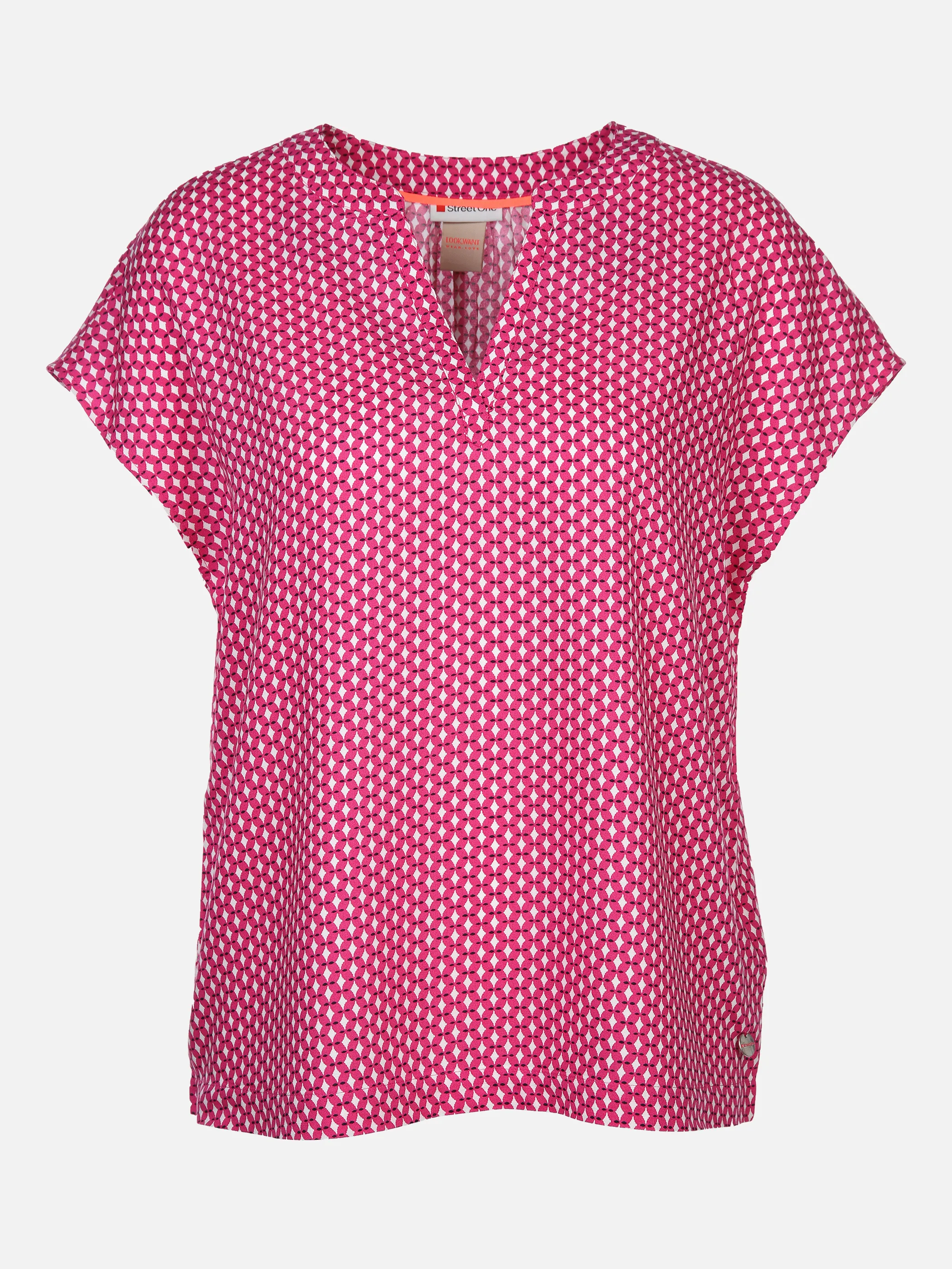 Street One A343851 LTD QR shirtblouse w splitneck Pink 880851 34884 1 Street One A343851 LTD QR shirtblouse w splitneck Pink 880851 34884 1