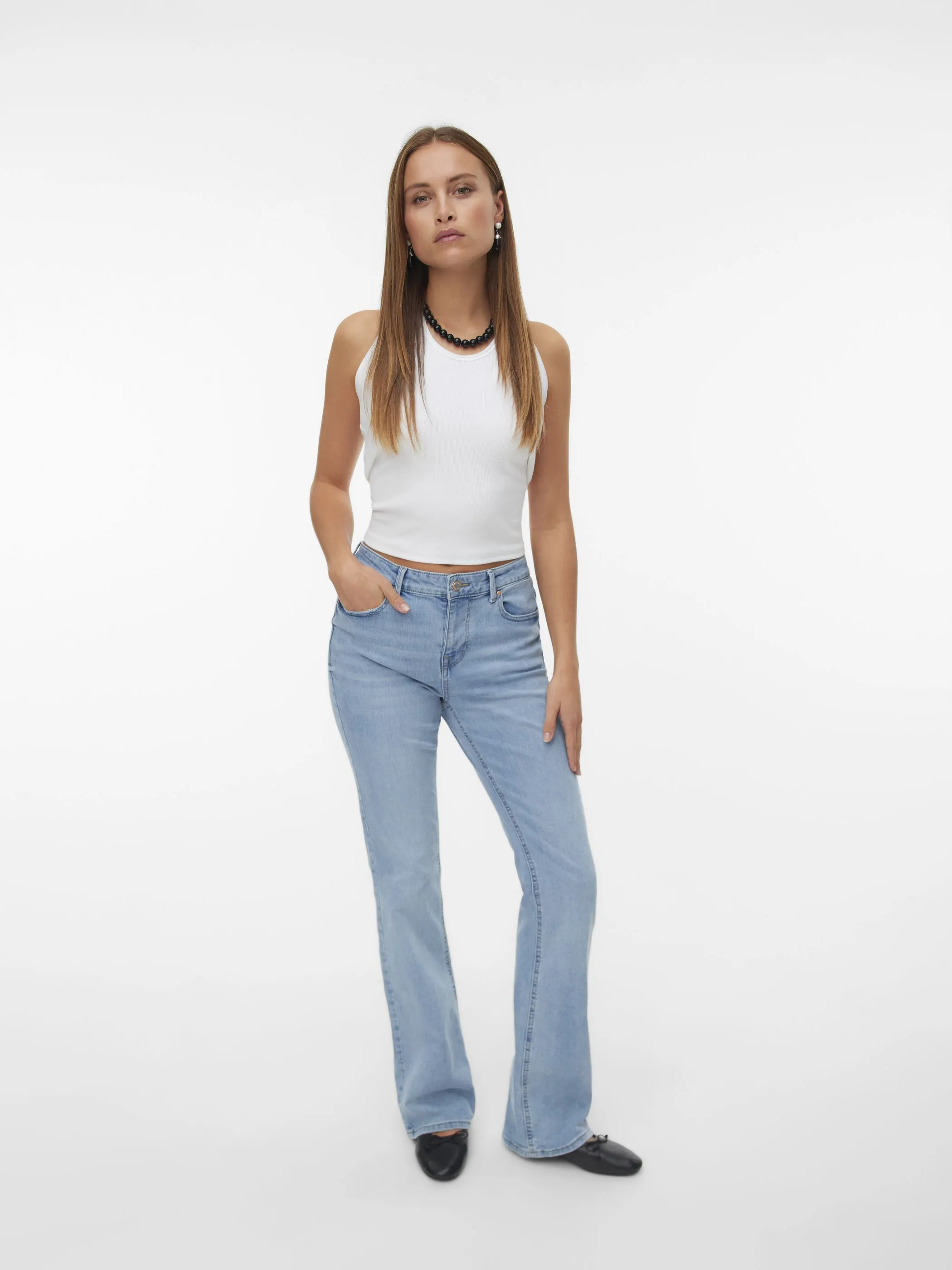 Vero Moda 10342008 VMFLASH MR FLARED POC Blau 922160 178000 4