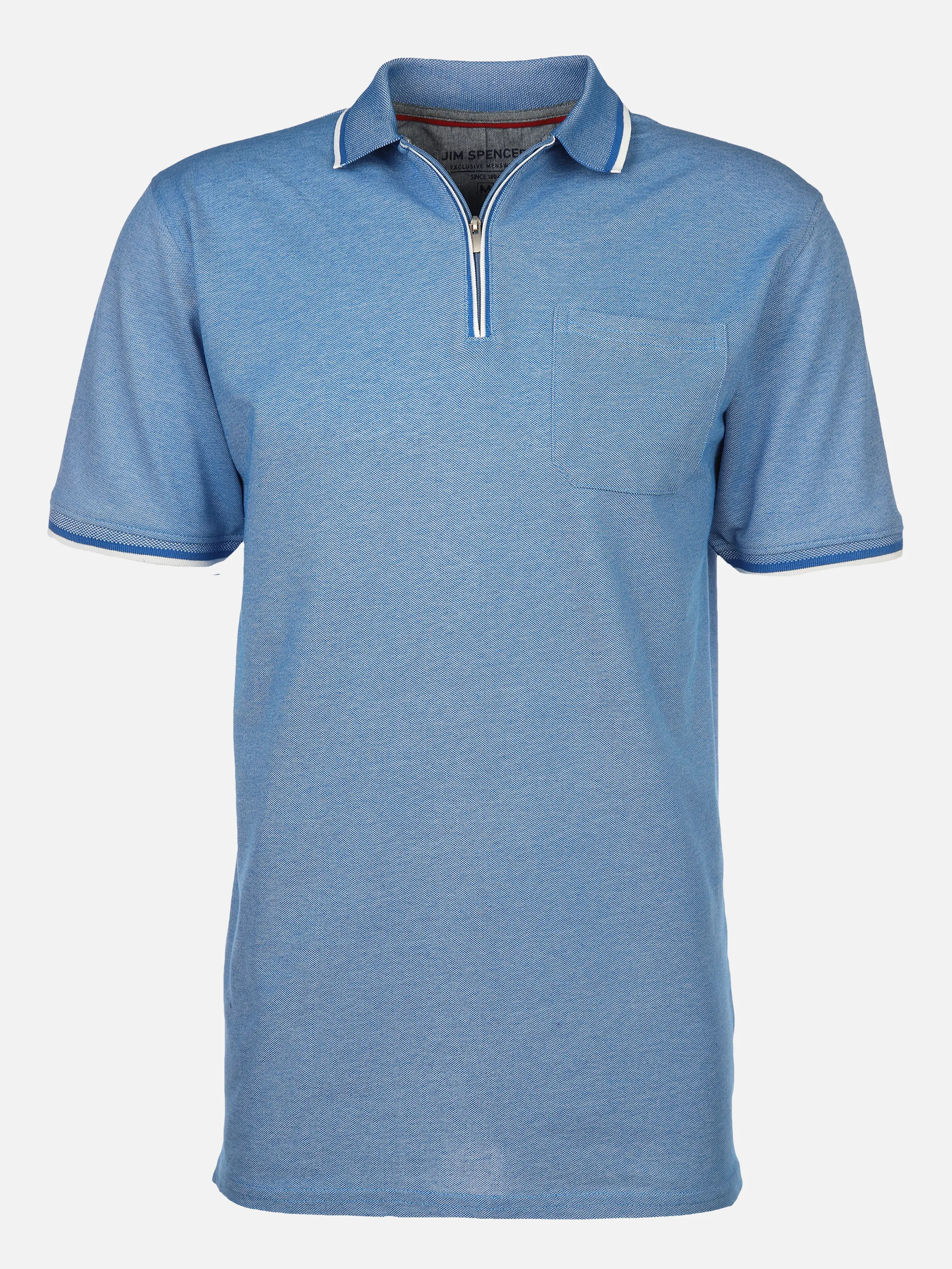 Jim Spencer He. Poloshirt 1/2 Arm twisted RV Blau 873032 BLUE 1