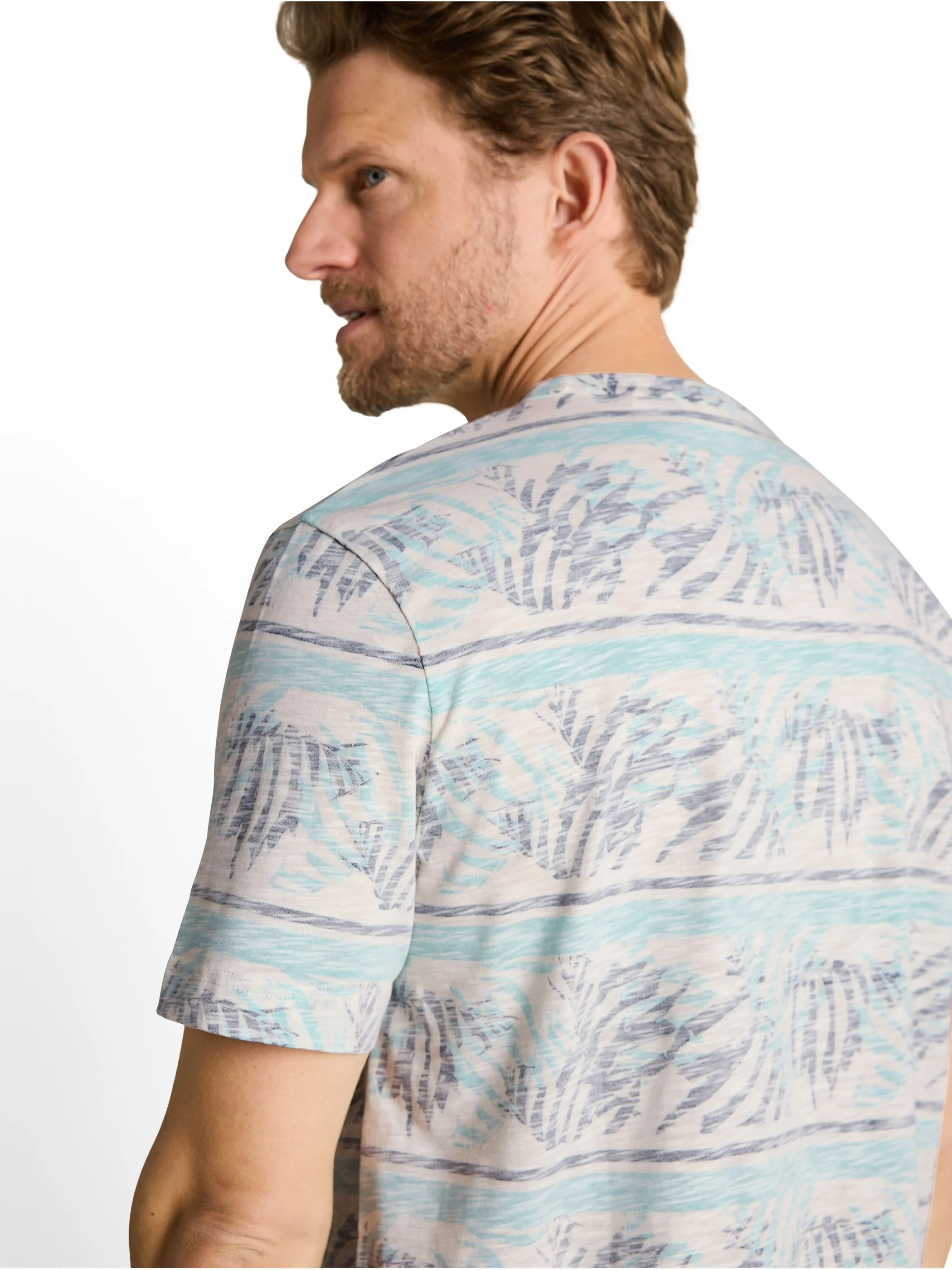 Tom Tailor 1050856 allover inside printed t-shirt Türkis 922121 39824 3
