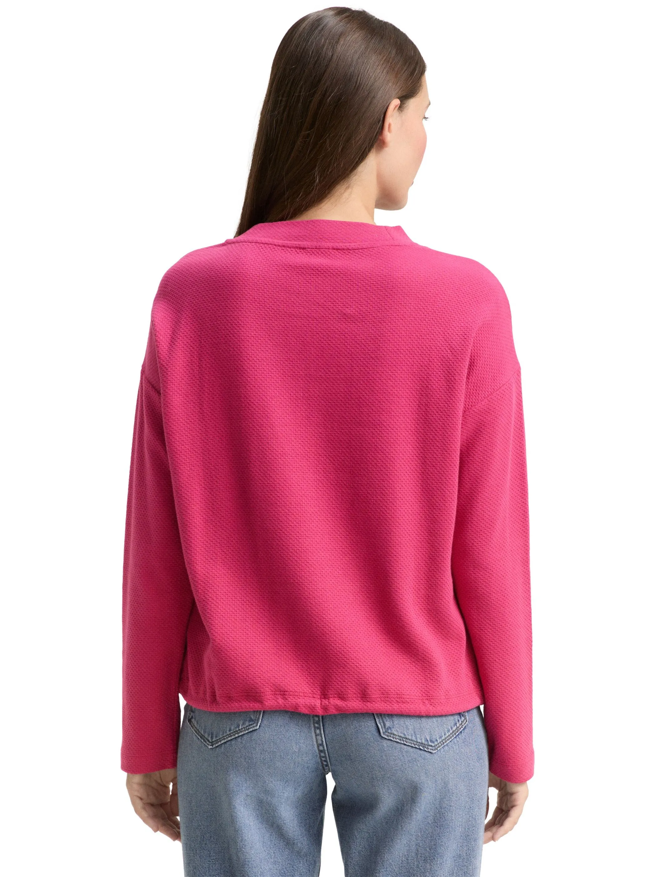 Tom Tailor 1049036 Sweatshirt basket rib Pink 918874 15234 2
