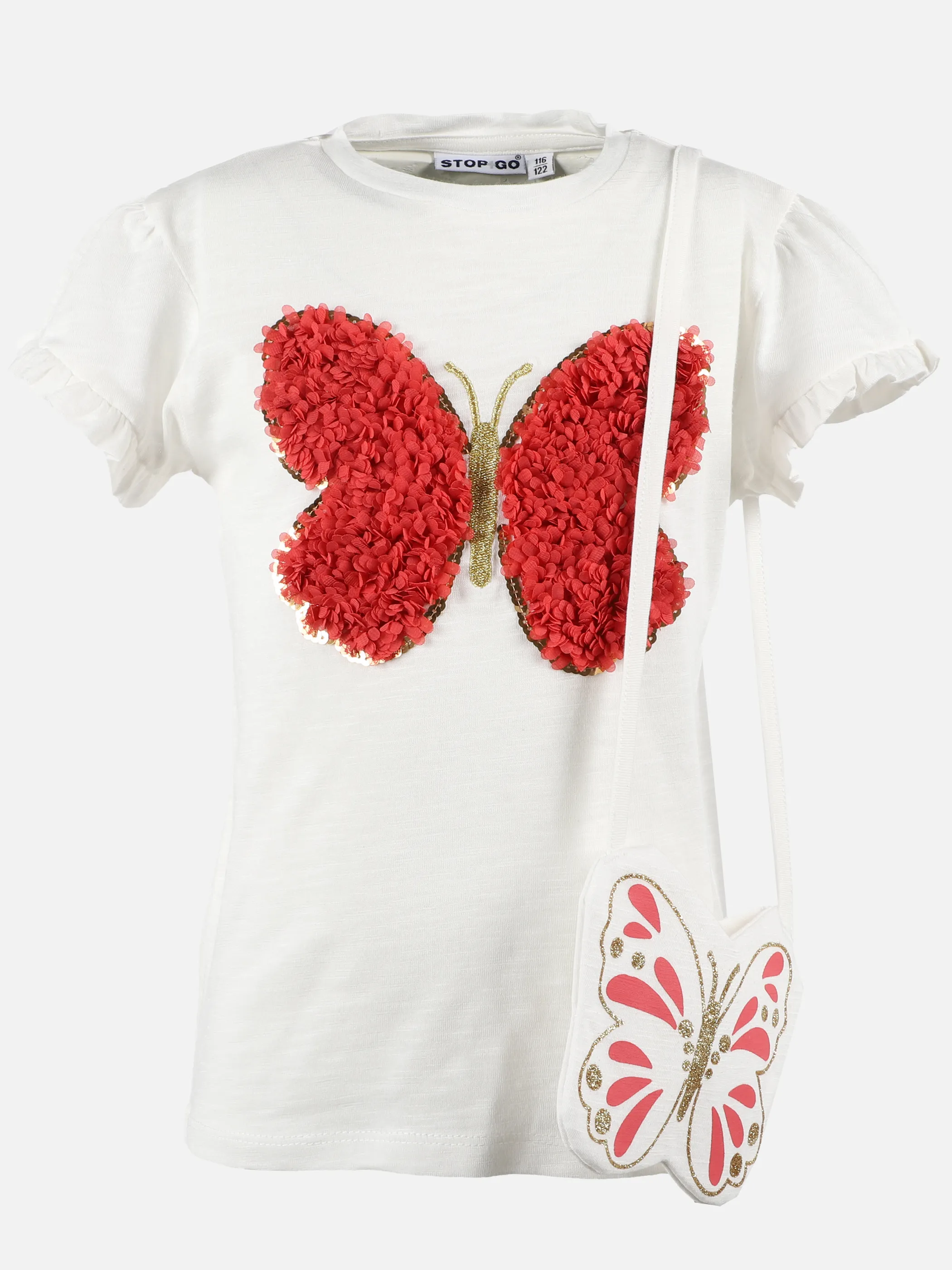 Stop + Go KM T-shirt mit Appl. + Tasche in grün und offwhite Weiß 891563 OFFWHITE 4 Stop + Go KM T-shirt mit Appl. + Tasche in grün und offwhite Weiß 891563 OFFWHITE 4