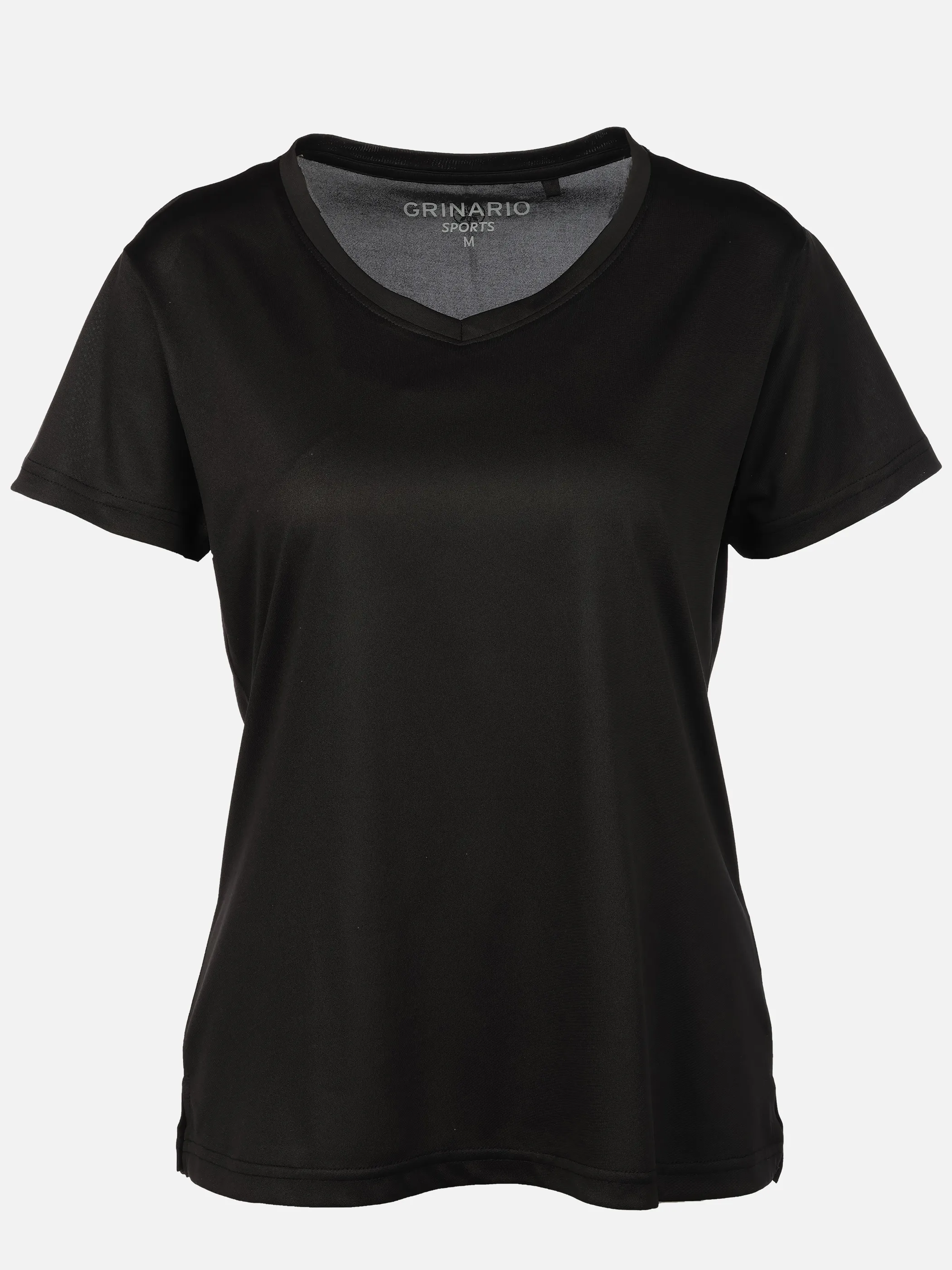 Grinario Sports Da-Sport T-Shirt, m. V-Ausschnitt Schwarz 921243 SCHWARZ 1