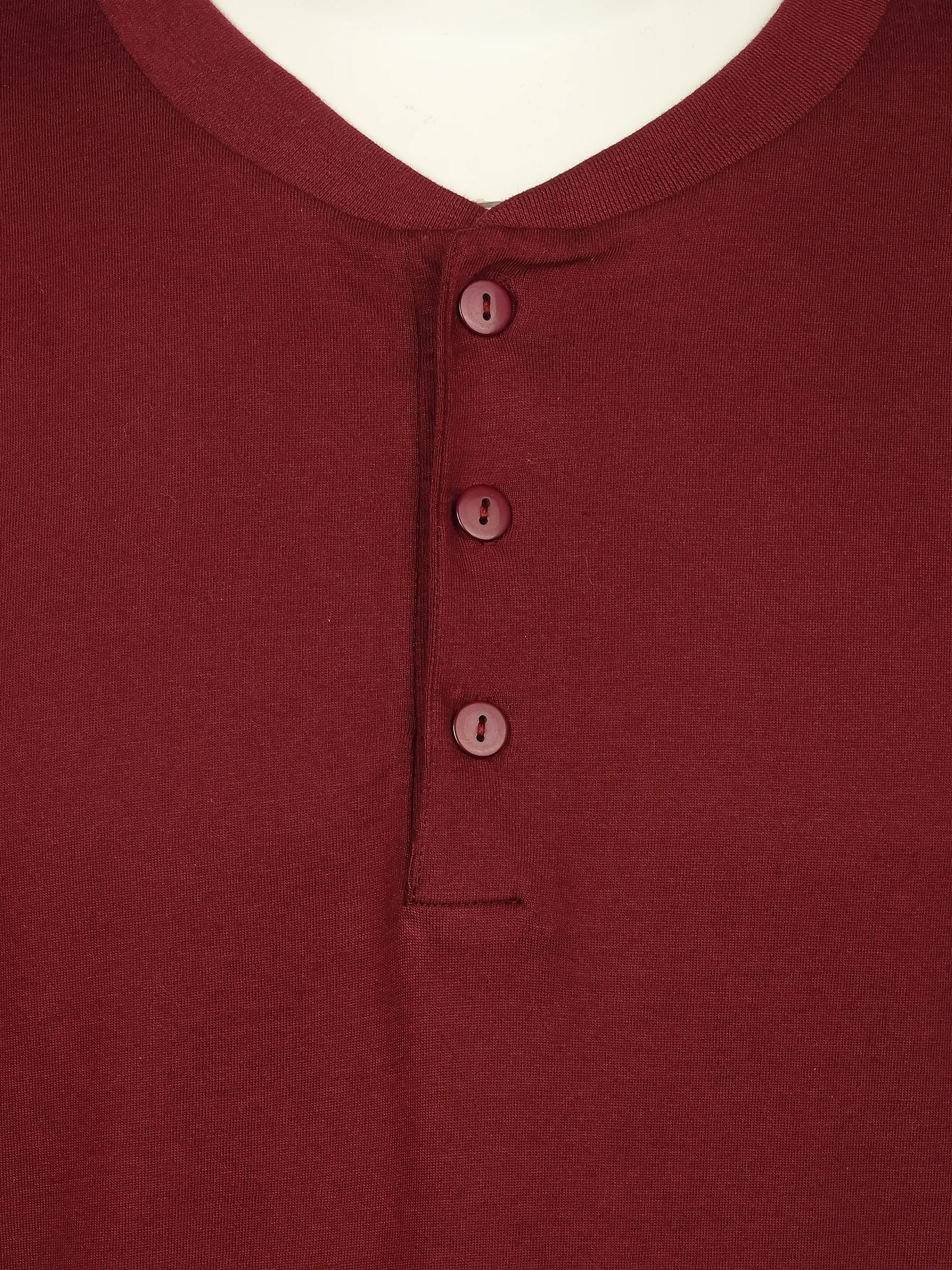Jim Spencer He. Schlafshirt Serafino Rot 930619 BORDO 3